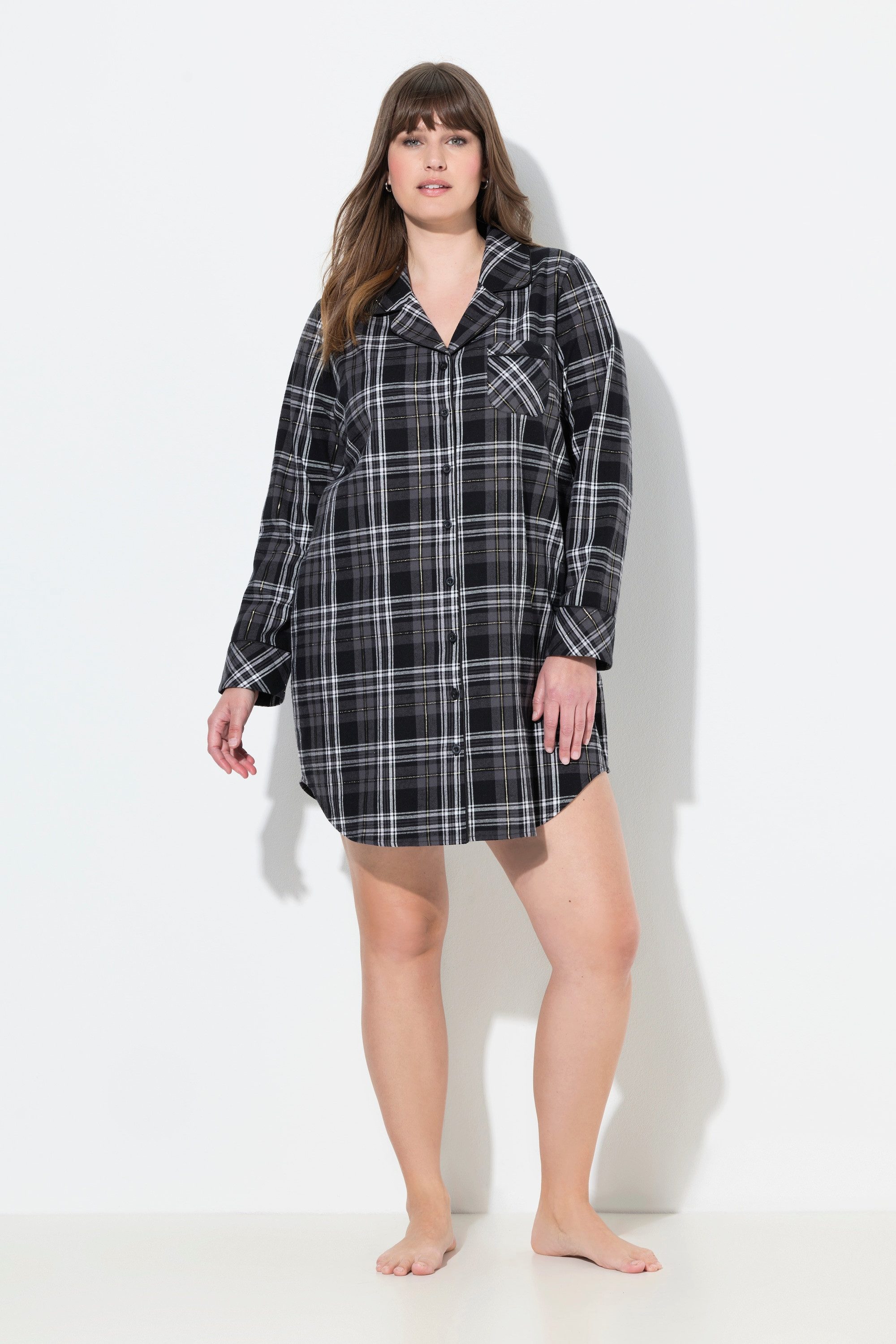 Ulla Popken Nachthemd Nachthemd Flanell Karo günstig online kaufen
