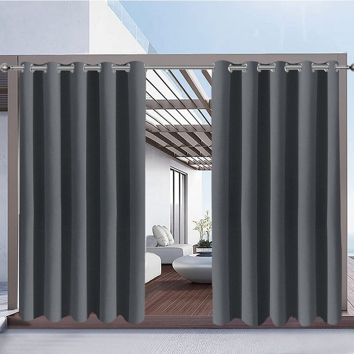 Scheibengardine Terrassenvorhang wasserdicht Verdunkelung thermisch isolierter Sunicol (1 1 St) stark perforiert für Rasen Garten Wohnzimmer Schlafzimmer Haus