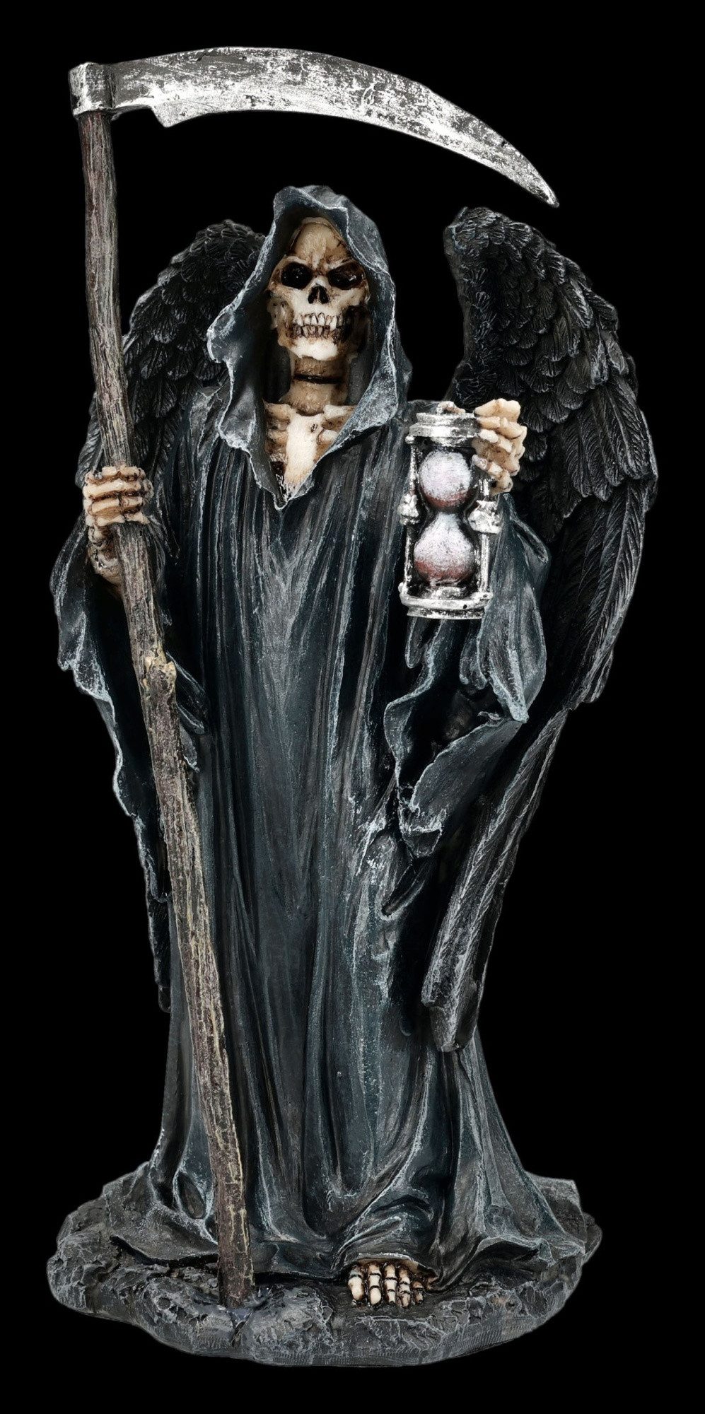 Figuren Shop GmbH Fantasy-Figur Sensenmann Figur mit Sanduhr - Reaper Statue Gothic Dekofigur 20 cm