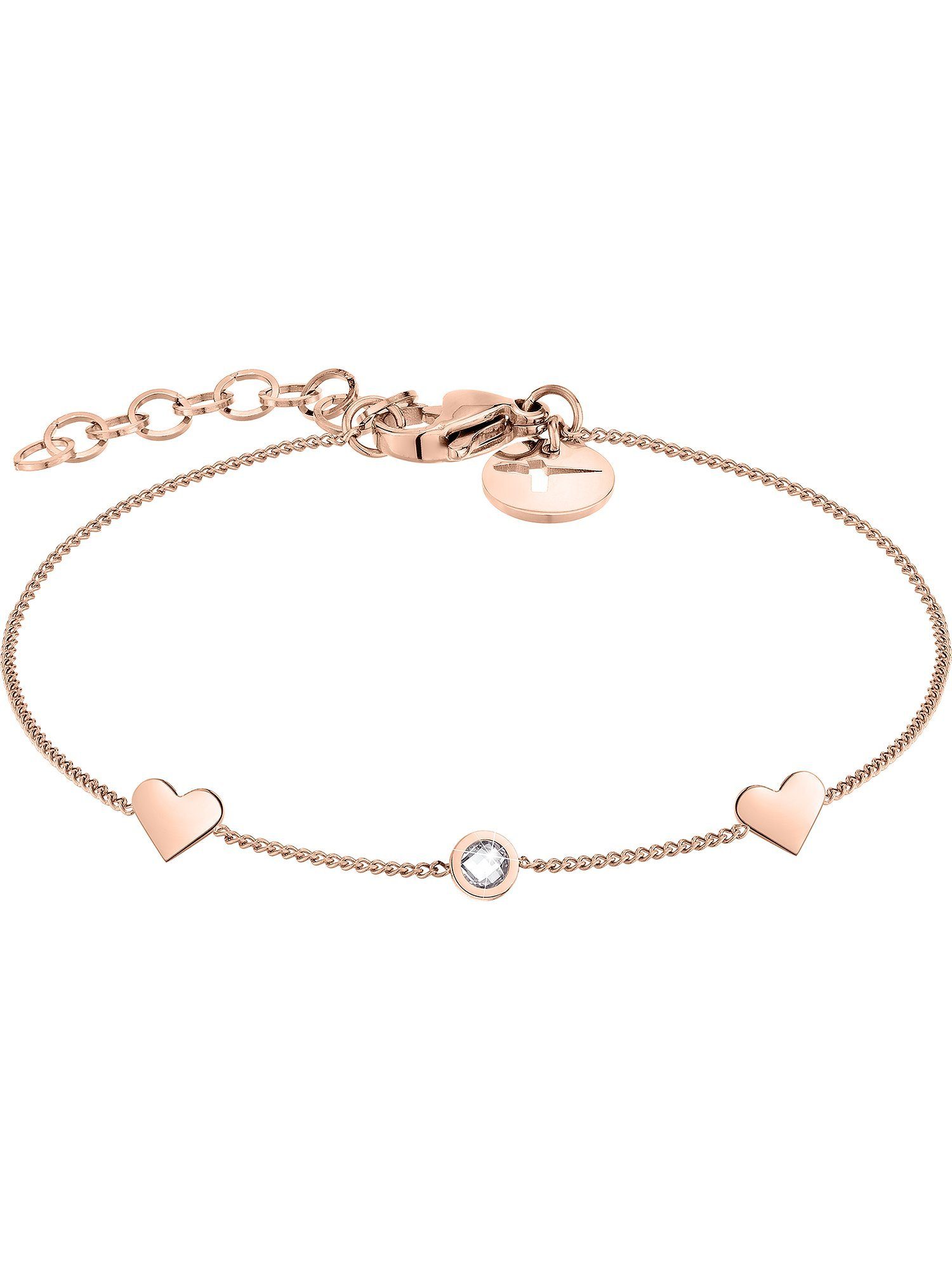 Tamaris Edelstahlarmband Tamaris Damen-Armband Edelstahl 1 Zirkonia Herz, Modern