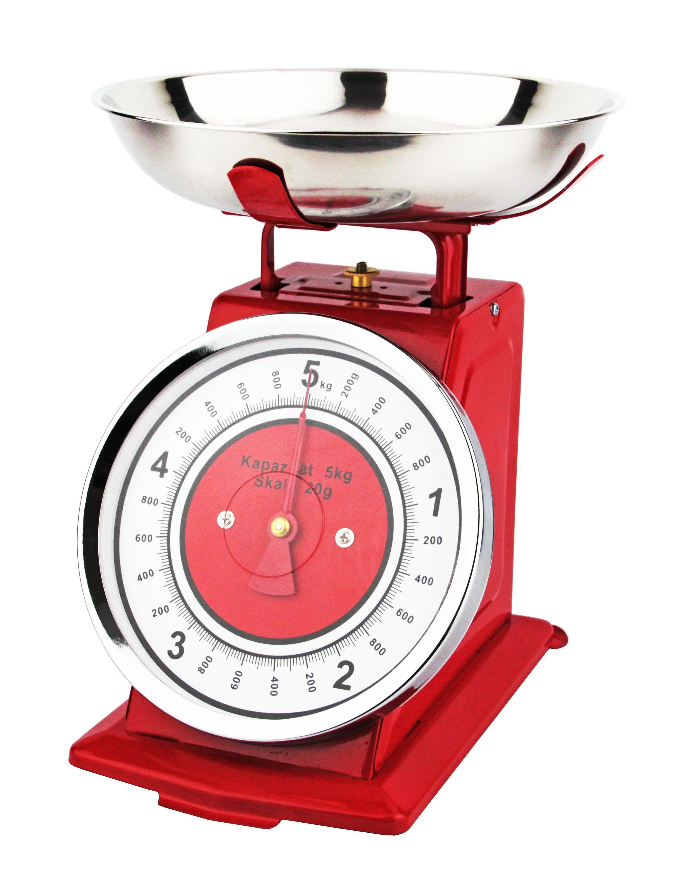 Karcher Küchenwaage WAK 812, Retro Design mit Edelstahl Schale, max. Wiegekapazität 5 kg