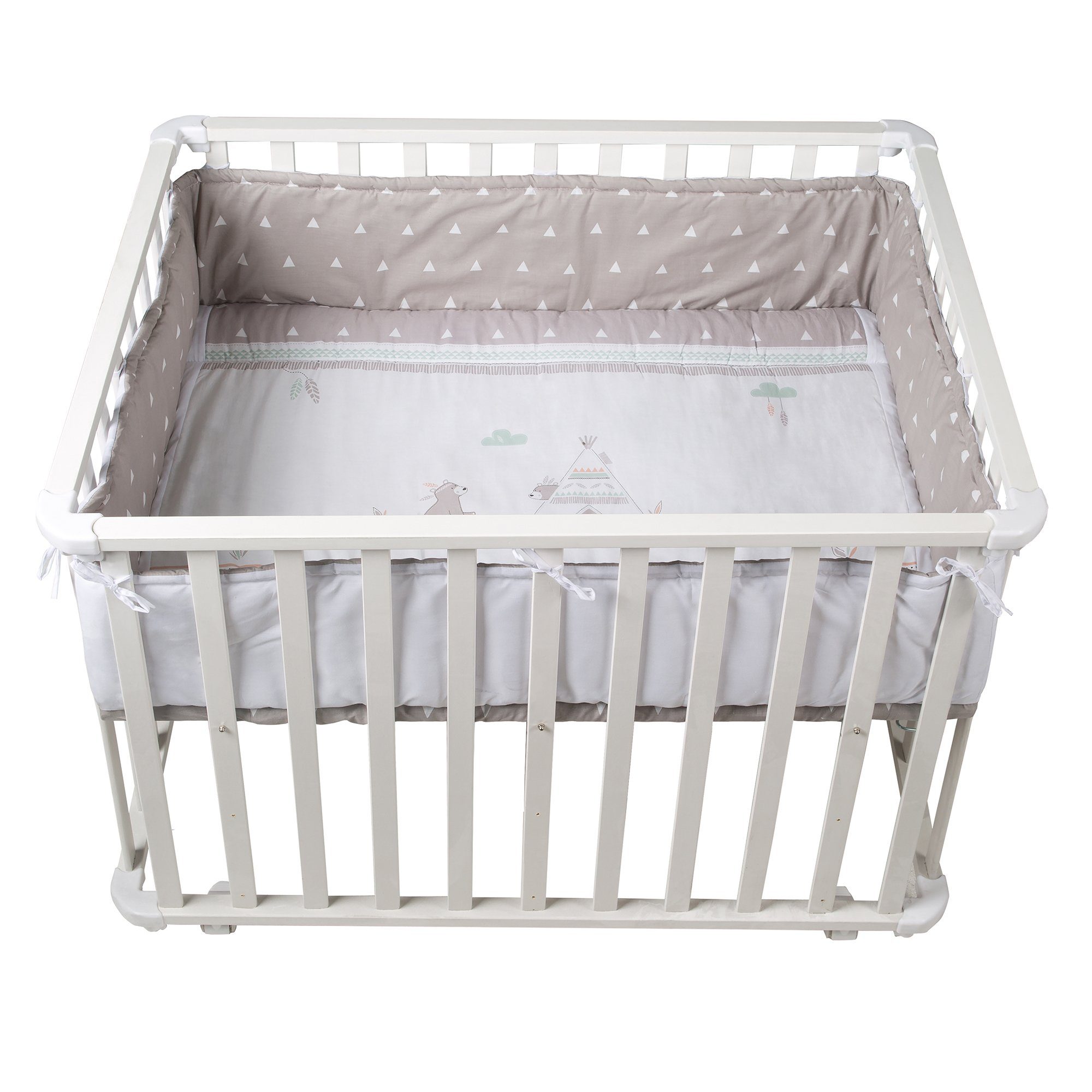 roba® Laufgitter 100 x 75 cm, inkl. Schutzeinlage, Nestchen & Rollen