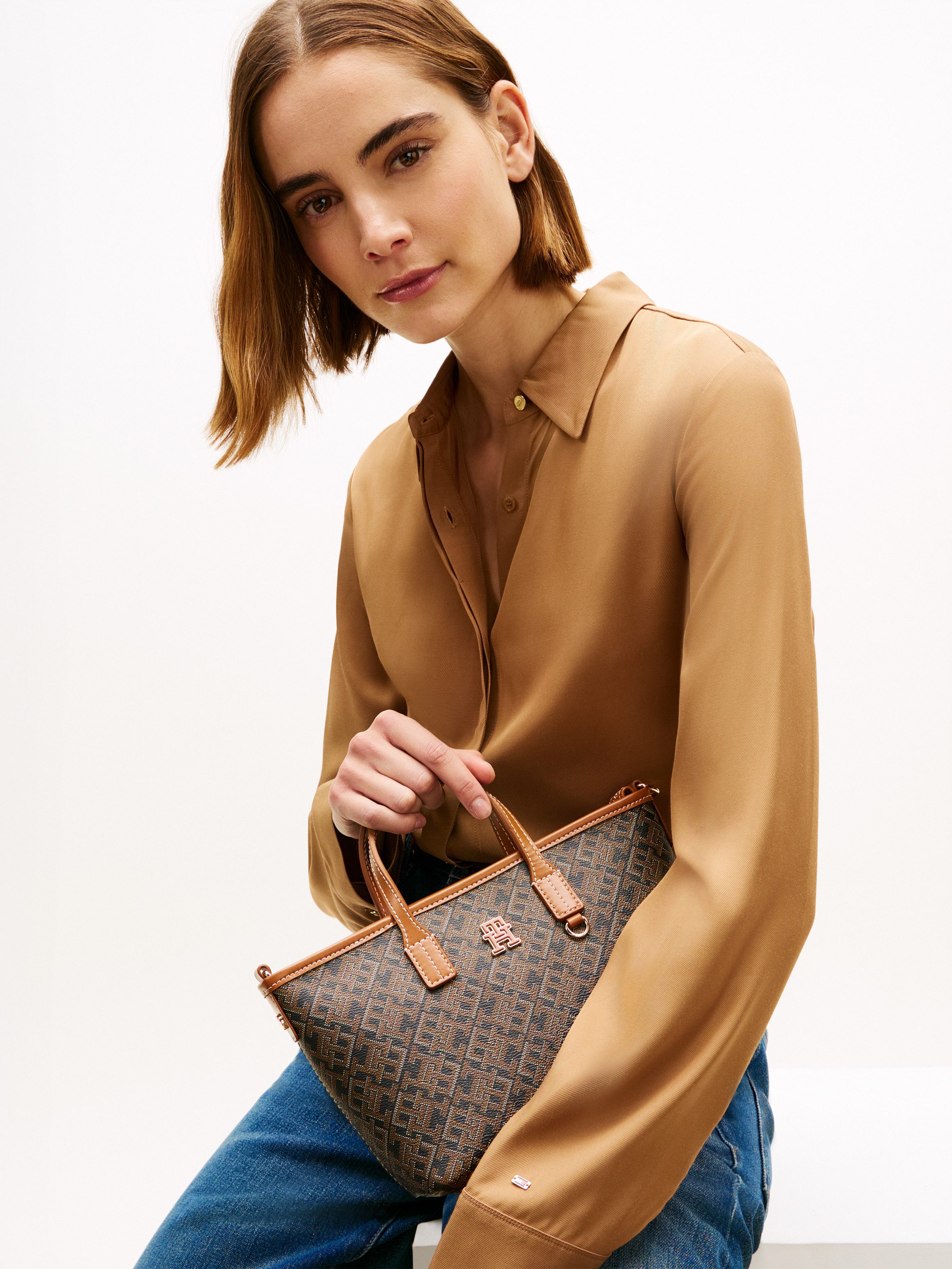 Tommy Hilfiger Tragetasche TH MONOPLAY MINI TOTE LE, Damen Handtasche, Umhä günstig online kaufen