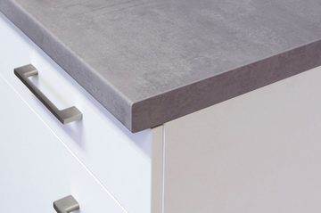 Flex-Well Küche Kopenhagen, Breite 150,5 cm, mit Unterbau-Kühlschrank, Kochfeld und Spüle