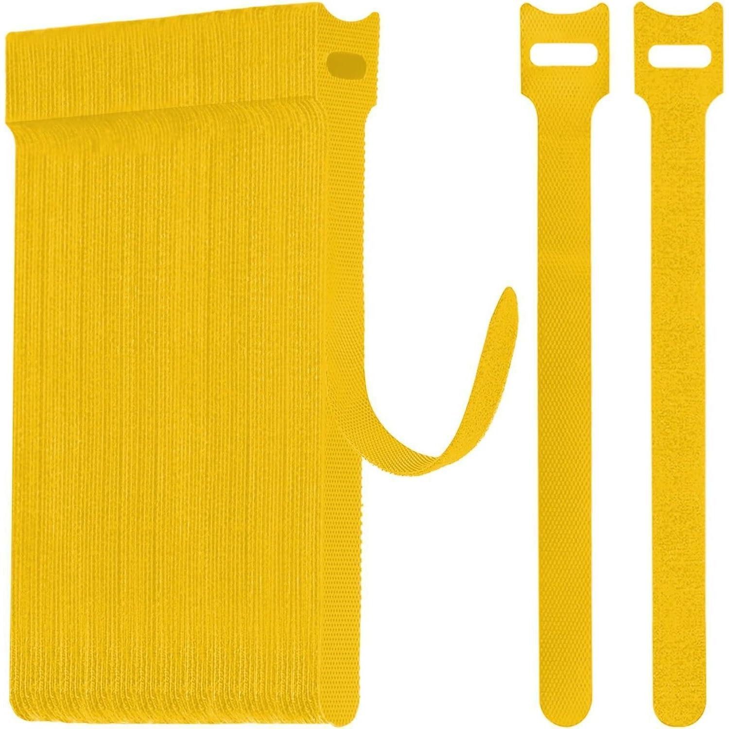 LuxusKollektion Kabelbinder Klett Kabelbinder 70 Stk. Gelb 15cm