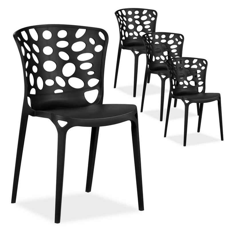 Homestyle4u Gartenstuhl Stuhl Set 2, 4 oder 6 Stühle in 3 Farben (4er Set)