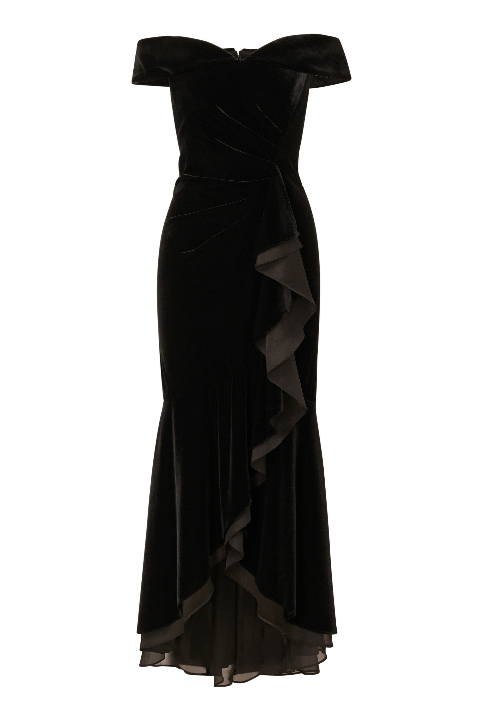 Adrianna Papell Abendkleid Velvet Off The Shoulder Gown Tailliert, figurbet günstig online kaufen