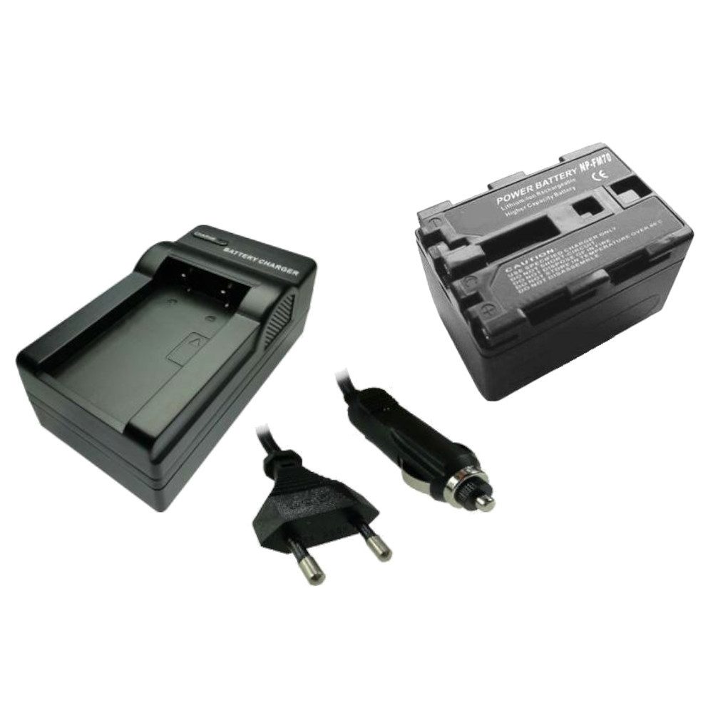 Trade-Shop 2in1 Set passend für Sony TV480 PDX10 PDX10P HVL-IRM Ladegerät + Kamera-Akku Li-Ion 3200 mAh (7,4 V), Für 220V Steckdose und 12V/24V Kfz Zigarettenanzünder
