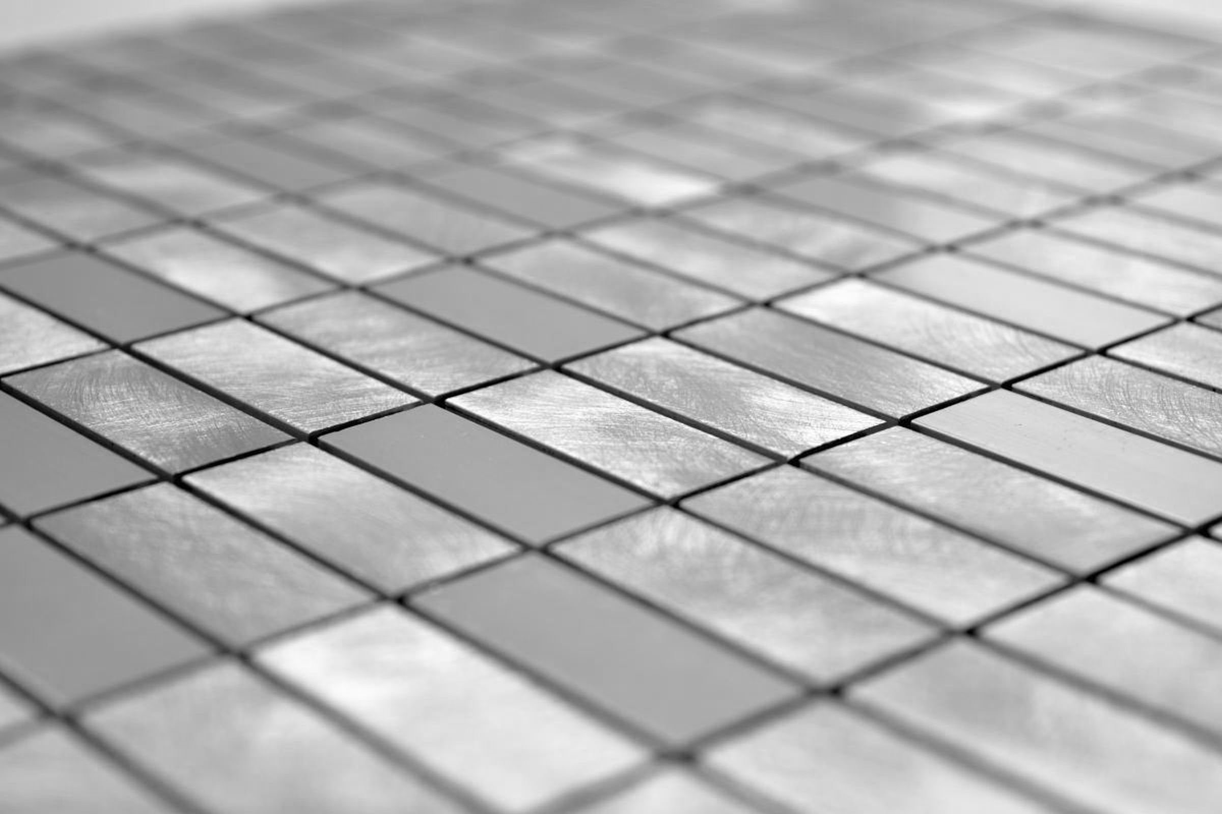 Mosani Mosaikfliesen Mosaik Fliese Aluminium poliert gebürstet Küche silber