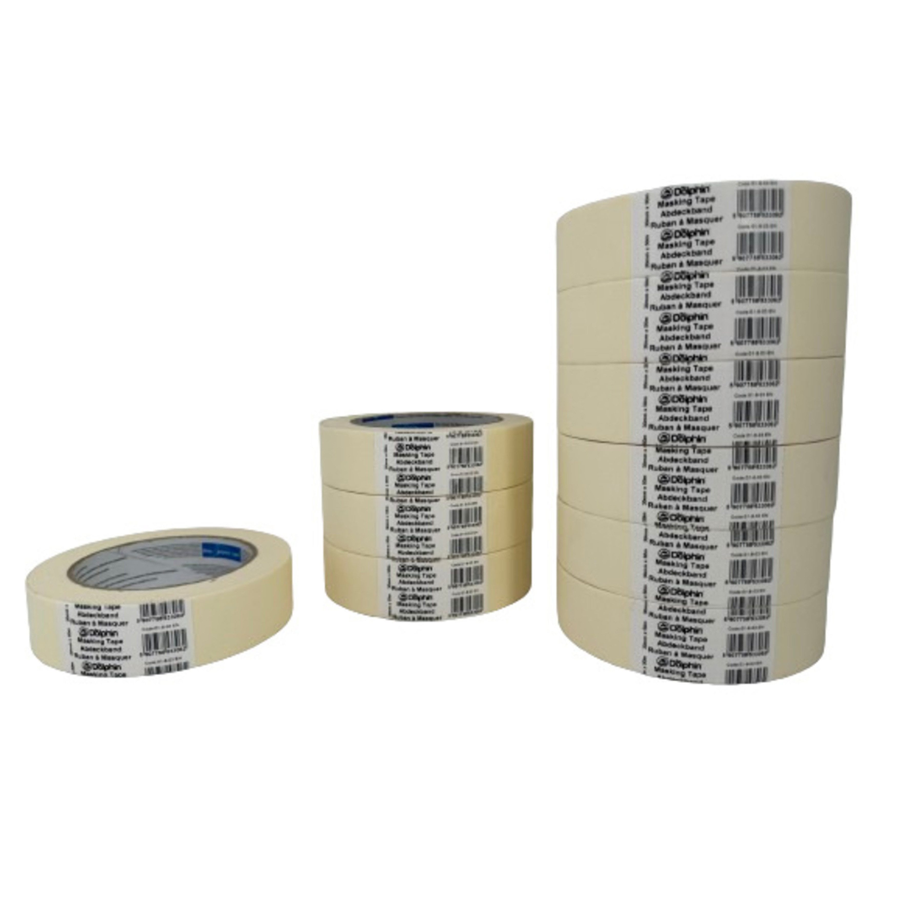 BlueDolphin Kreppband Maler Krepp Klebeband Abdeckklebeband mit hoher Klebkraft, 30mm x 50m (Single-pack, 1-St., 1 Malerkrepp) Rückstandsfrei entfernbar