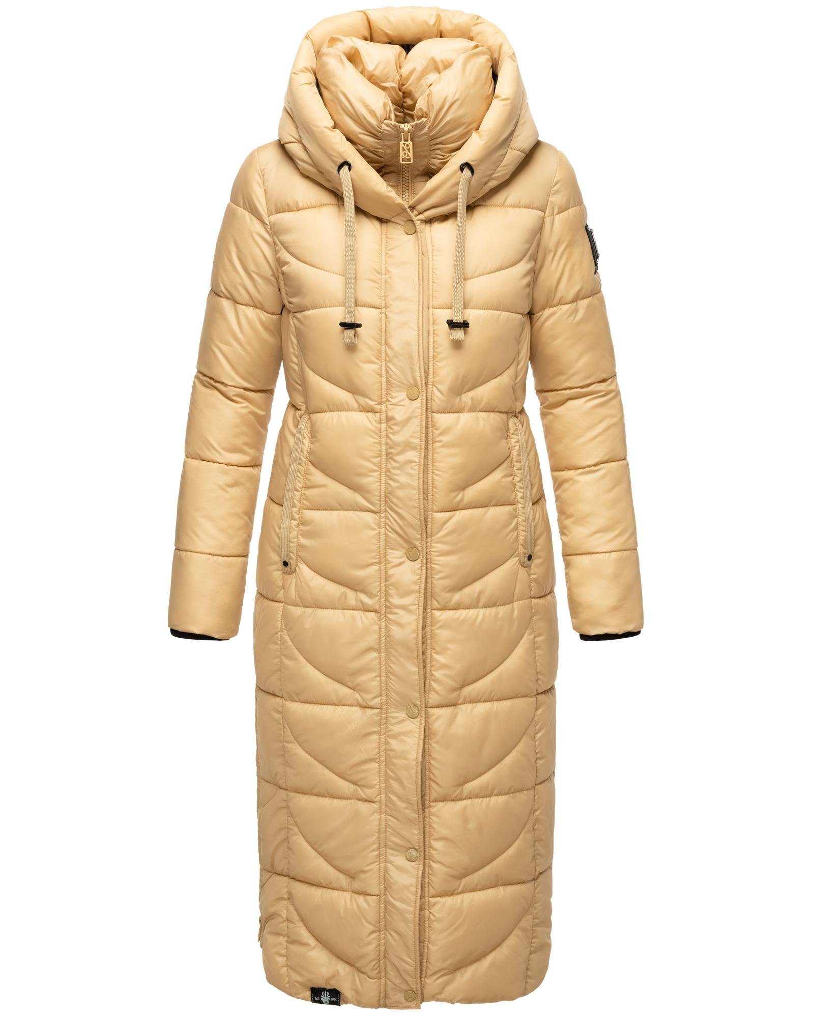 Navahoo Steppmantel Waffelchen Wintermantel mit Gehschlitzen und Kapuze