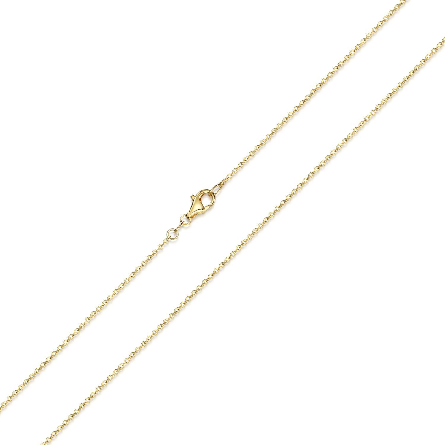 Materia Gliederkette Damen Gold Ankerkette Fein 1mm K61, Sterlingsilber, vergoldet