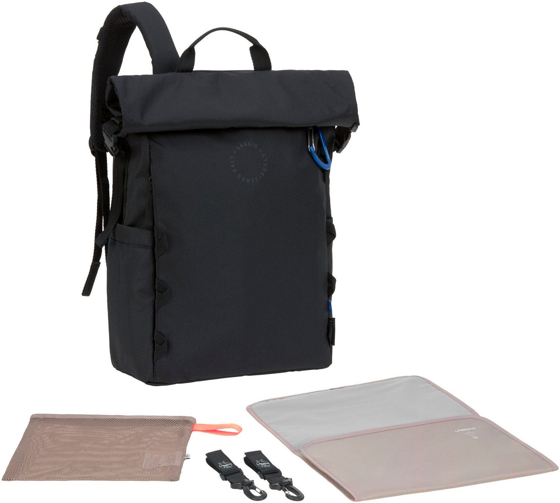 LÄSSIG Wickelrucksack Green Label, Outdoor Rolltop Backpack, black