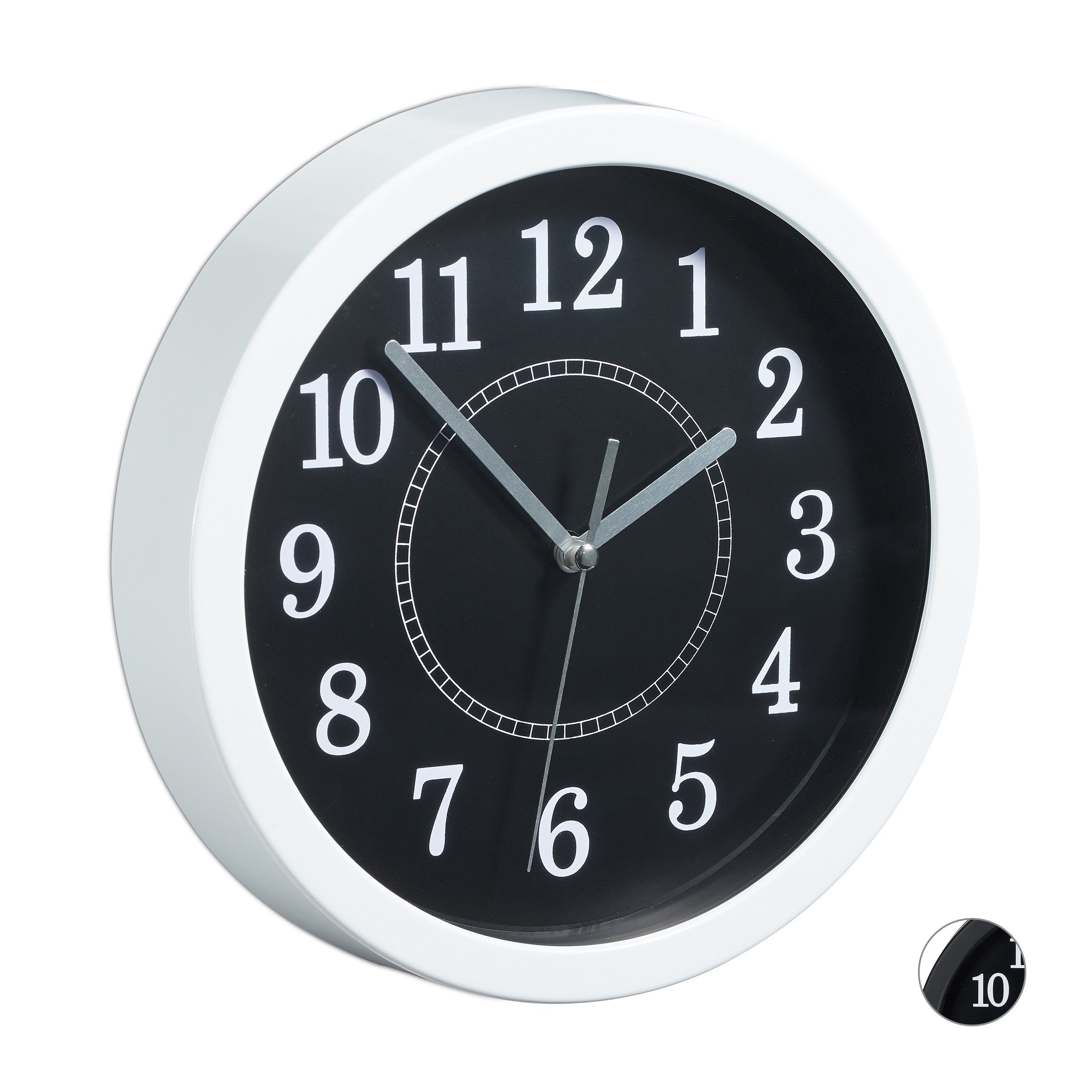 relaxdays Wanduhr rund 20cm (Weiß) günstig online kaufen