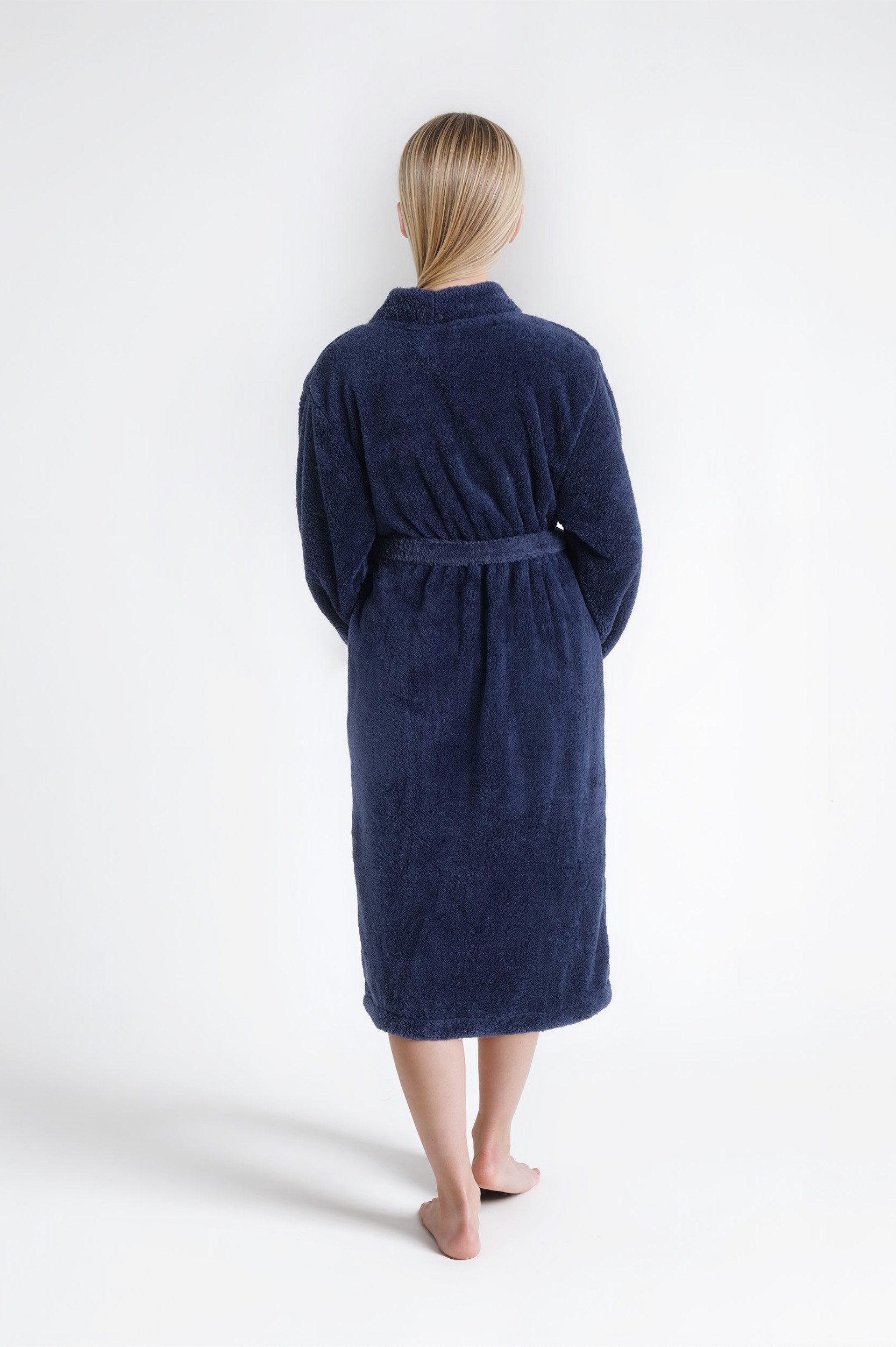 OTTO home Unisex-Bademantel Lillou Kimono, ideal für Sauna & Spa, Hotelbademantel, Morgenmantel, Midilänge, Microfaser, Kimono-Kragen, Gürtel, kuschelig weicher Fleece, plüsch, für Damen und Herren, XS-3XL