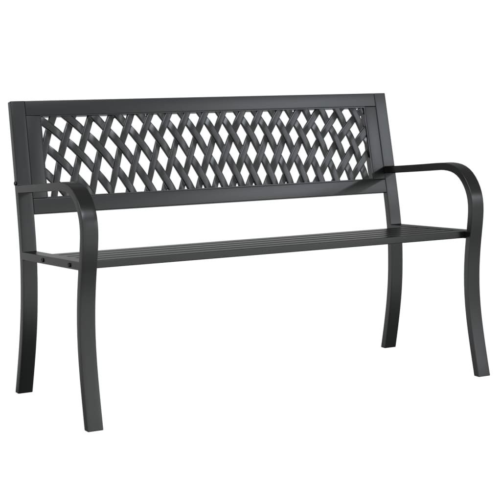 Gartenbank Gartenbank Schwarz 120 cm Stahl