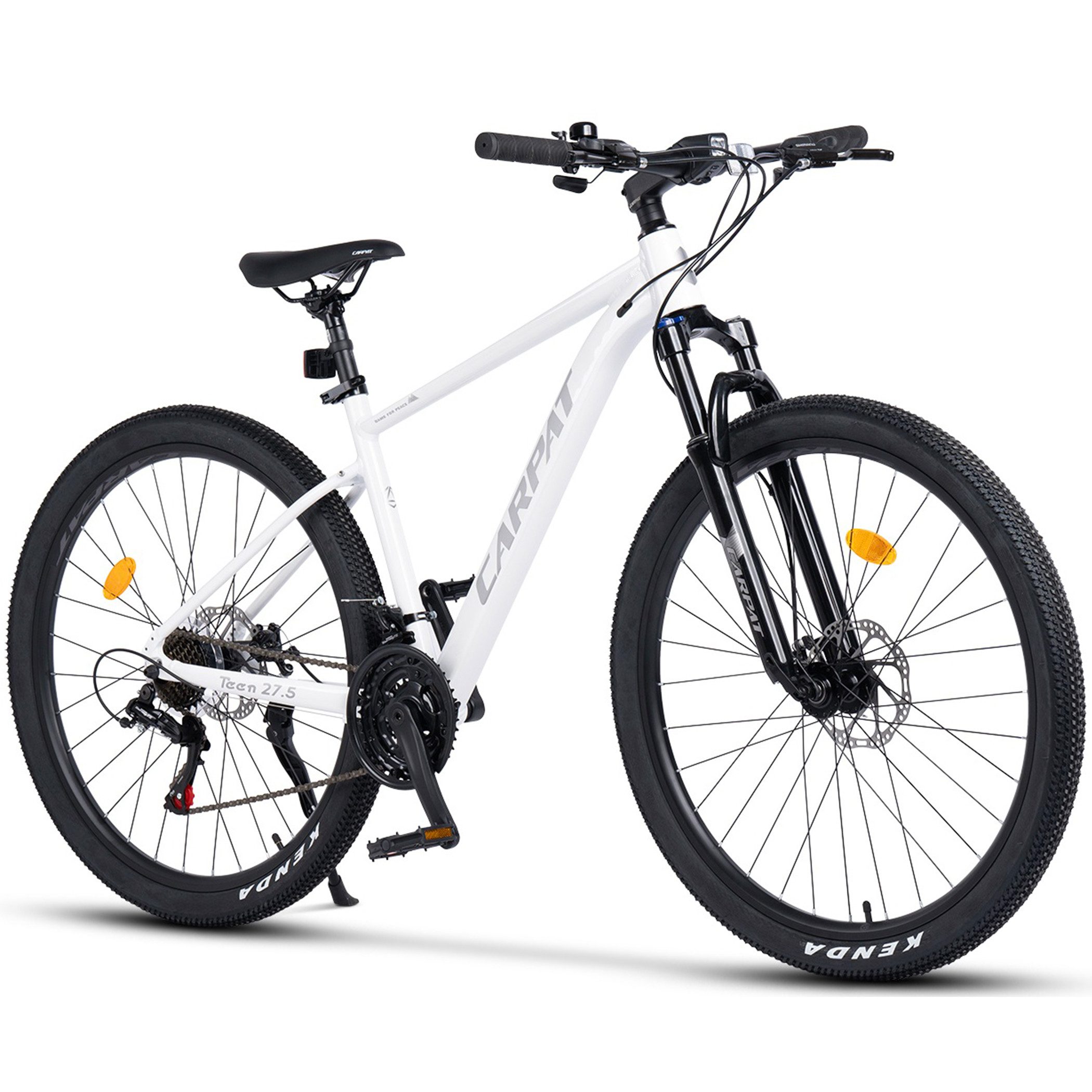 CARPAT SPORT Mountainbike 24 26 27.5 Zoll Fahrrad für Herren Damen, Mädchen und Jungen, 21 Gang Shimano Tourney Schaltwerk, Kettenschaltung, Aluminium Rahmen, Jugendfahrrad MTB Hardtail Fahrrad