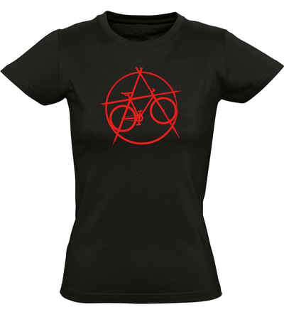 Baddery Print-Shirt Fahrrad T-Shirt : Anarchy Bike - Sport Tshirts Damen hochwertiger Siebdruck