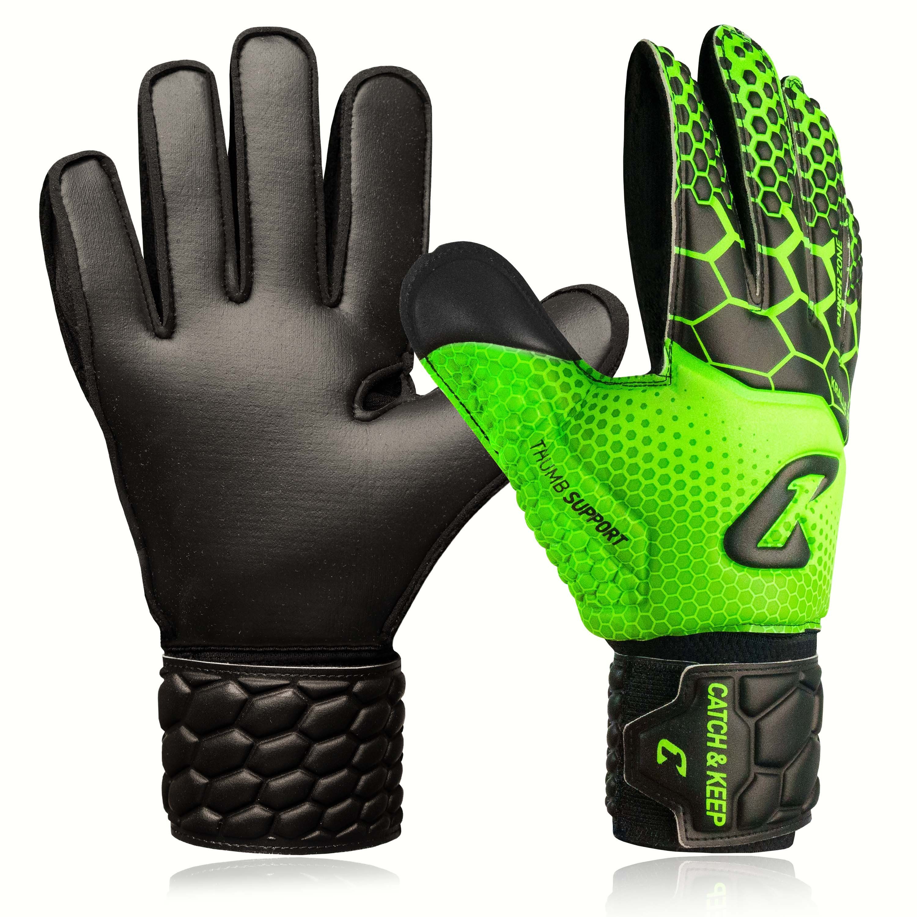 Catch & Keep Torwarthandschuhe Torwarthandschuhe kinder mit Fingrschutz&Grip für starken Halt Pro 3.0 (1-St)