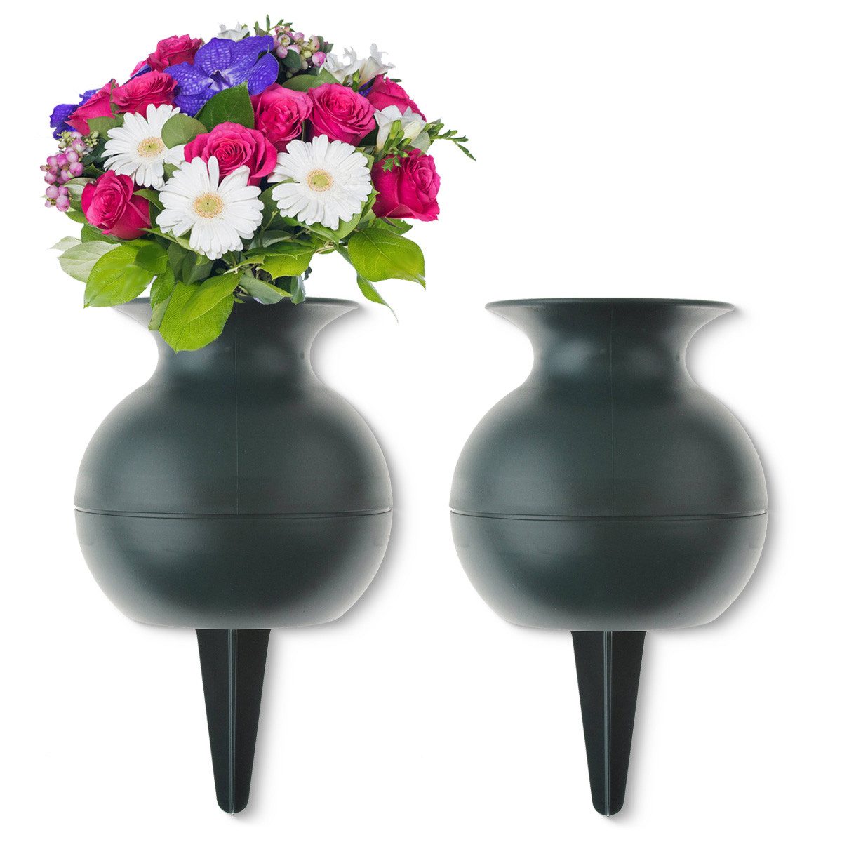 matches21 HOME & HOBBY Dekovase Trichter Grab-Vasen mit Erdspieß frostsiche günstig online kaufen
