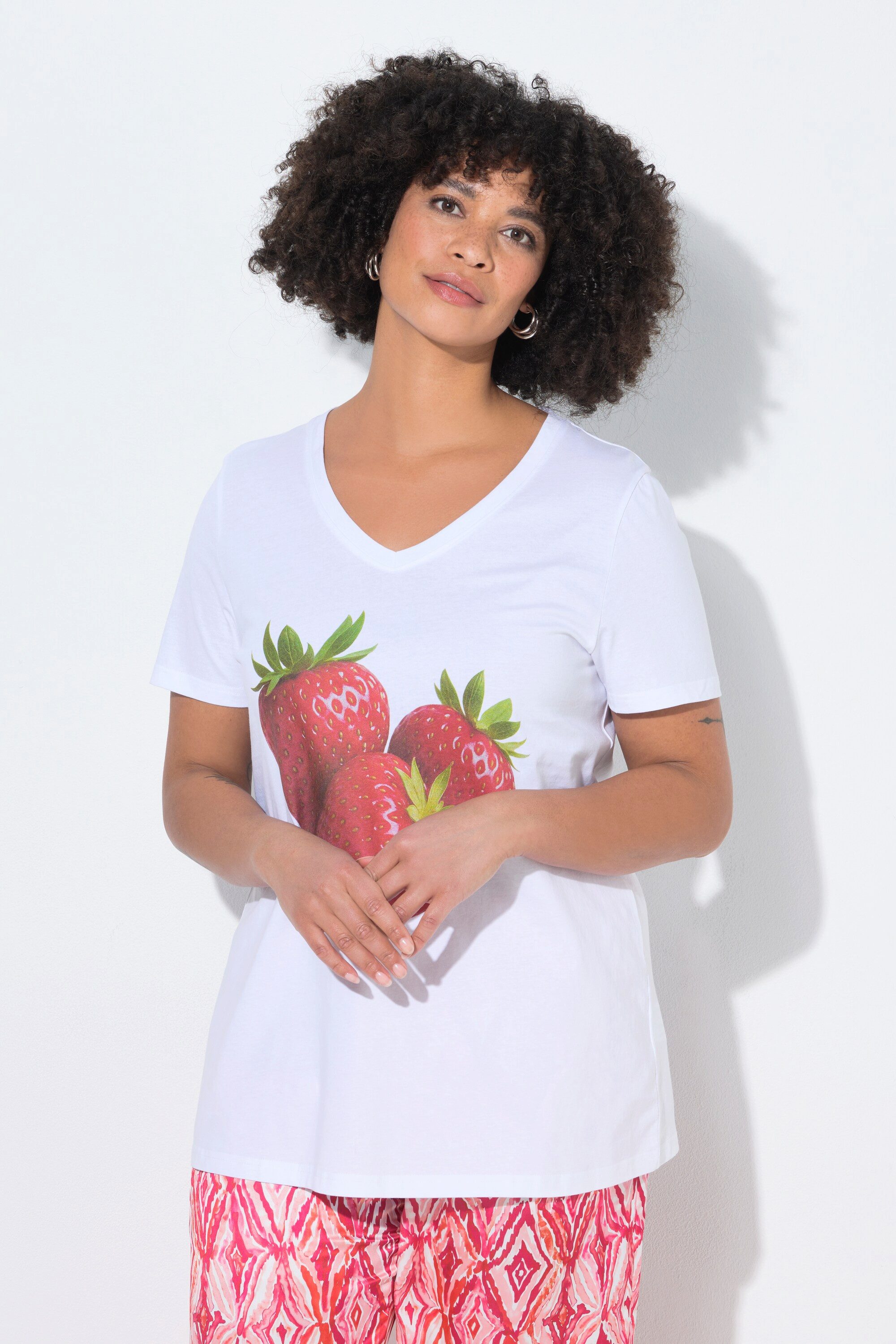 Angel of Style T-Shirt T-Shirt bequeme Passform Erdbeer-Motiv