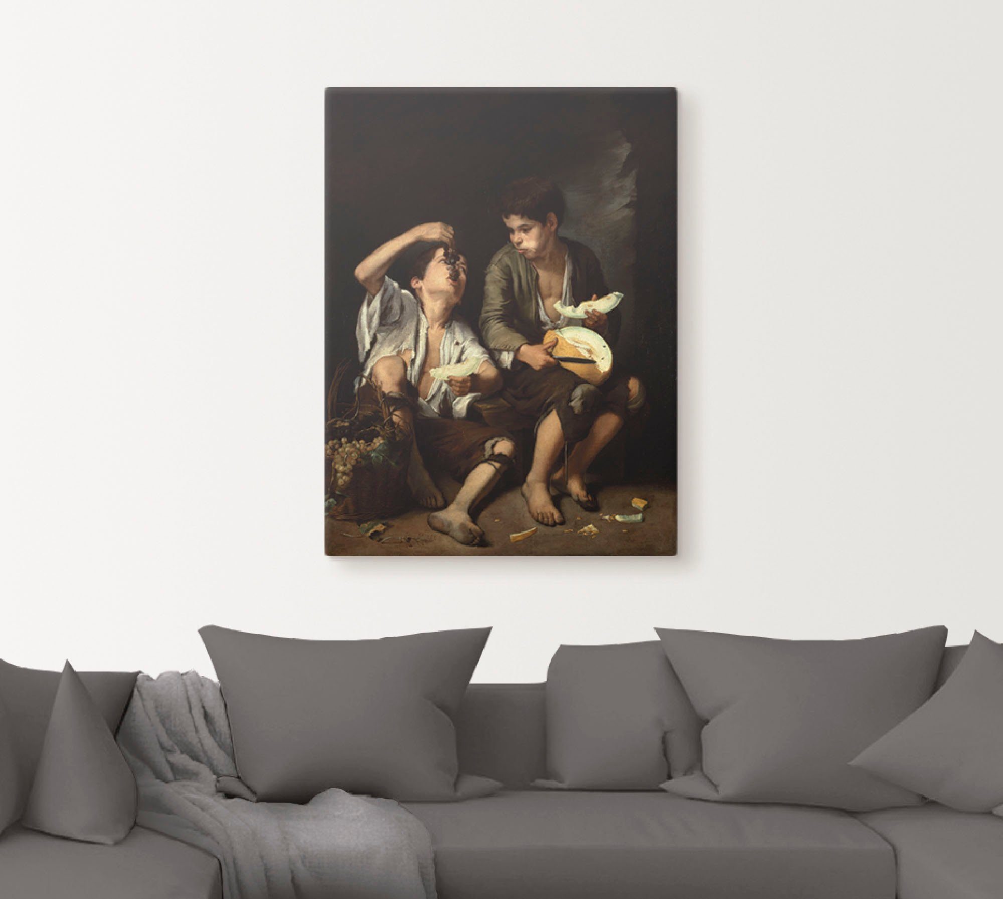 versch. Größen Leinwandbild, in 1645/46, Poster als oder Trauben- Melonenesser. und Wandbild Wandaufkleber St), Artland (1 Kind