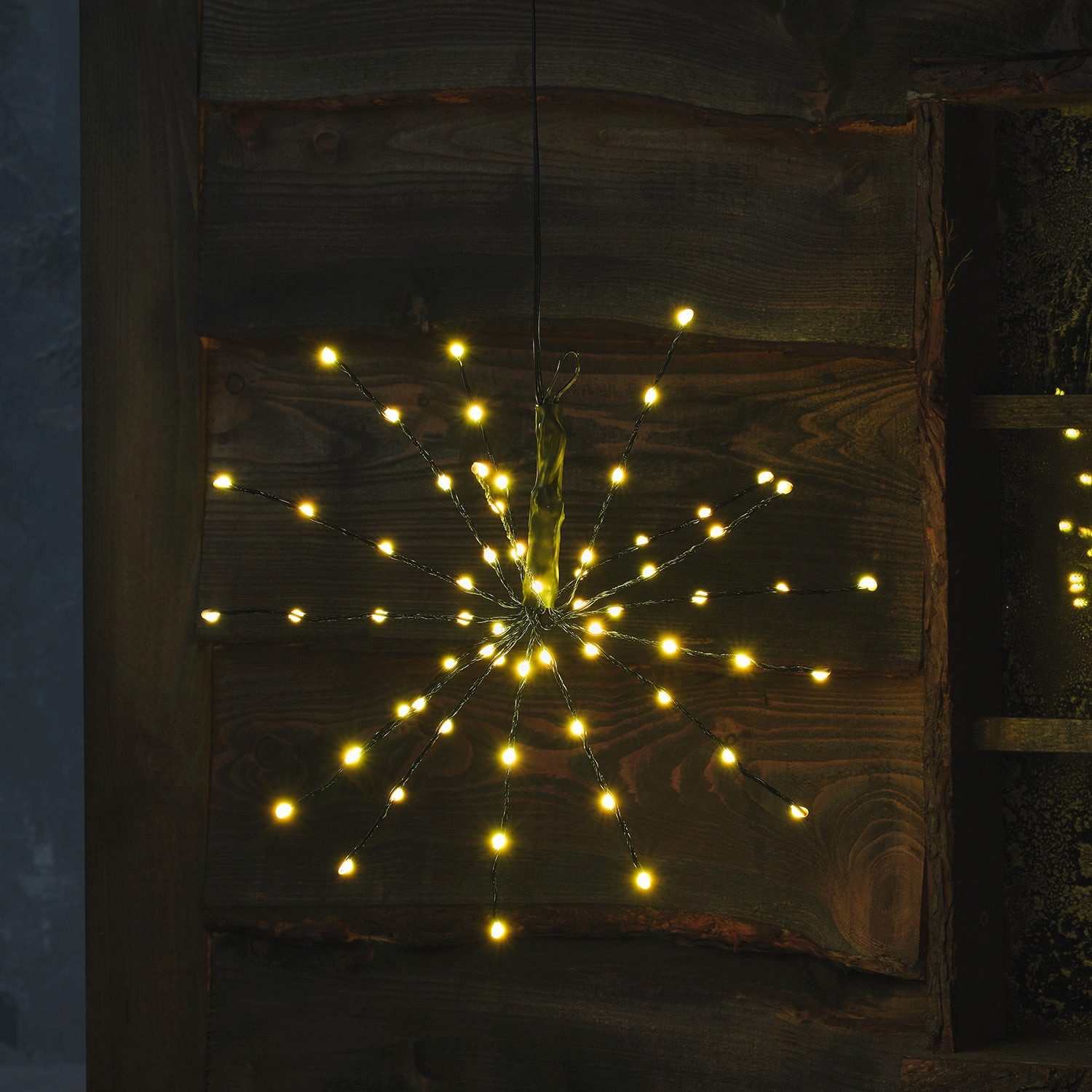 Lights4fun LED Stern 36cm LED Starburst Weihnachtsdeko außen mit Farbauswahl