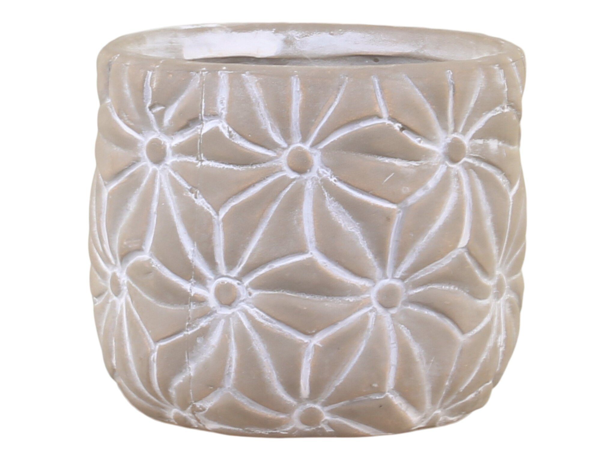 [Normaler Versandhandel im Laden] Chic Antique Blumentopf Colmar Blumenmotiv franz. grau