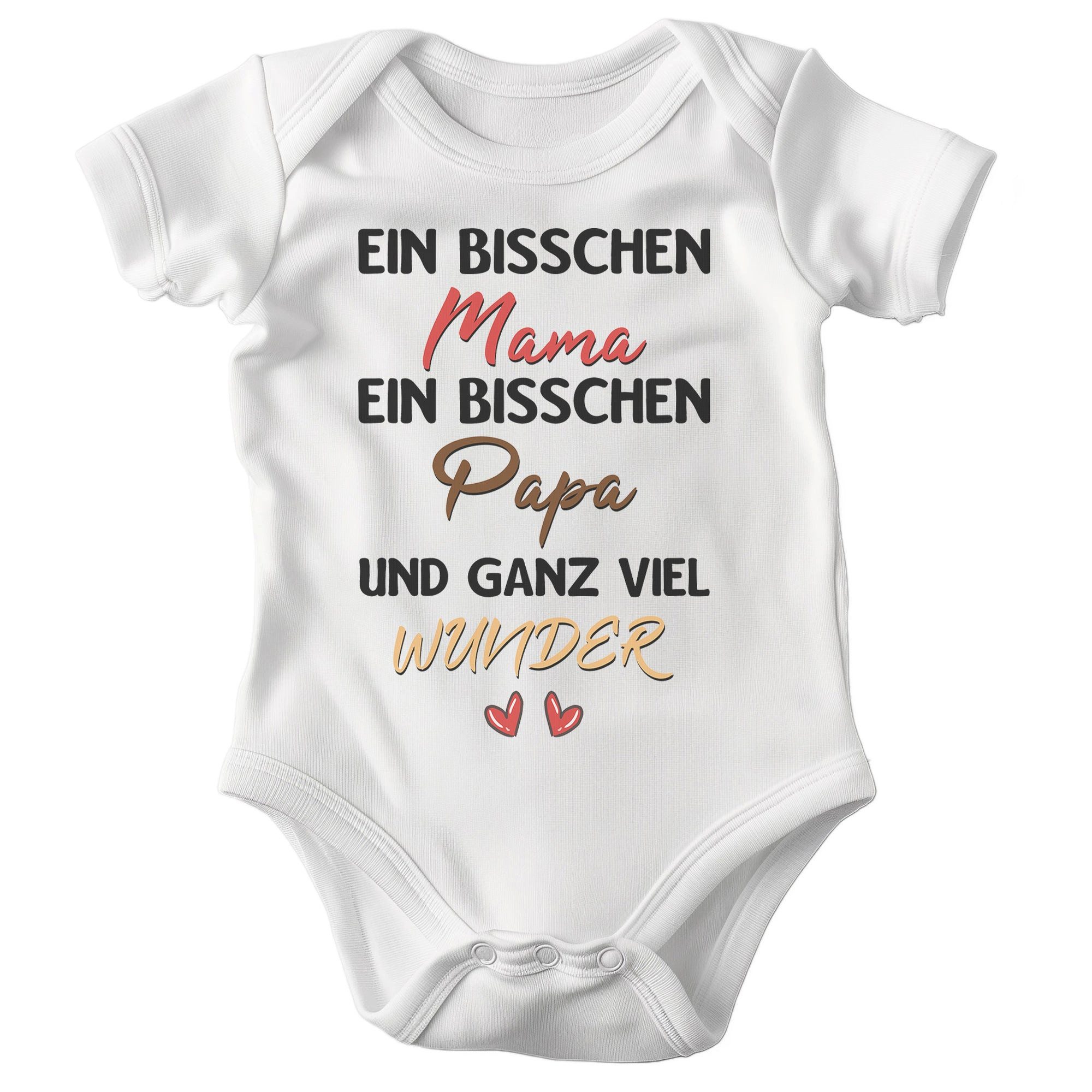 22Feels Kurzarmbody Bio Unisex Babybody Weiß Herz Wunder Spruch Geschenk Geburt Babyparty BIO-Baumwolle - In Deutschland Bedruckt - Niedlicher Print