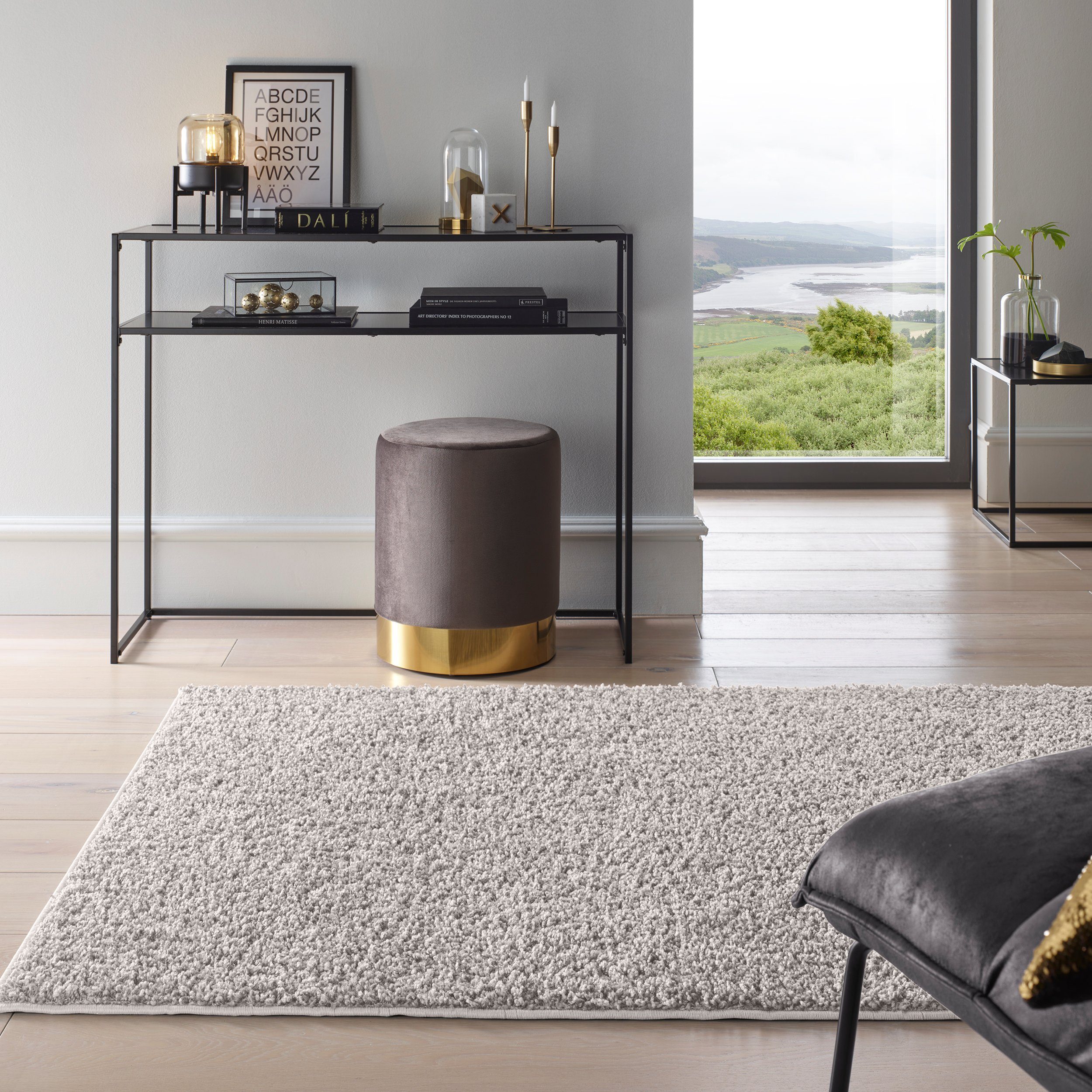 TaCa Home Langflor-Teppich Waschbarer Langflor-Teppich Rutschfest, rund, Hö günstig online kaufen