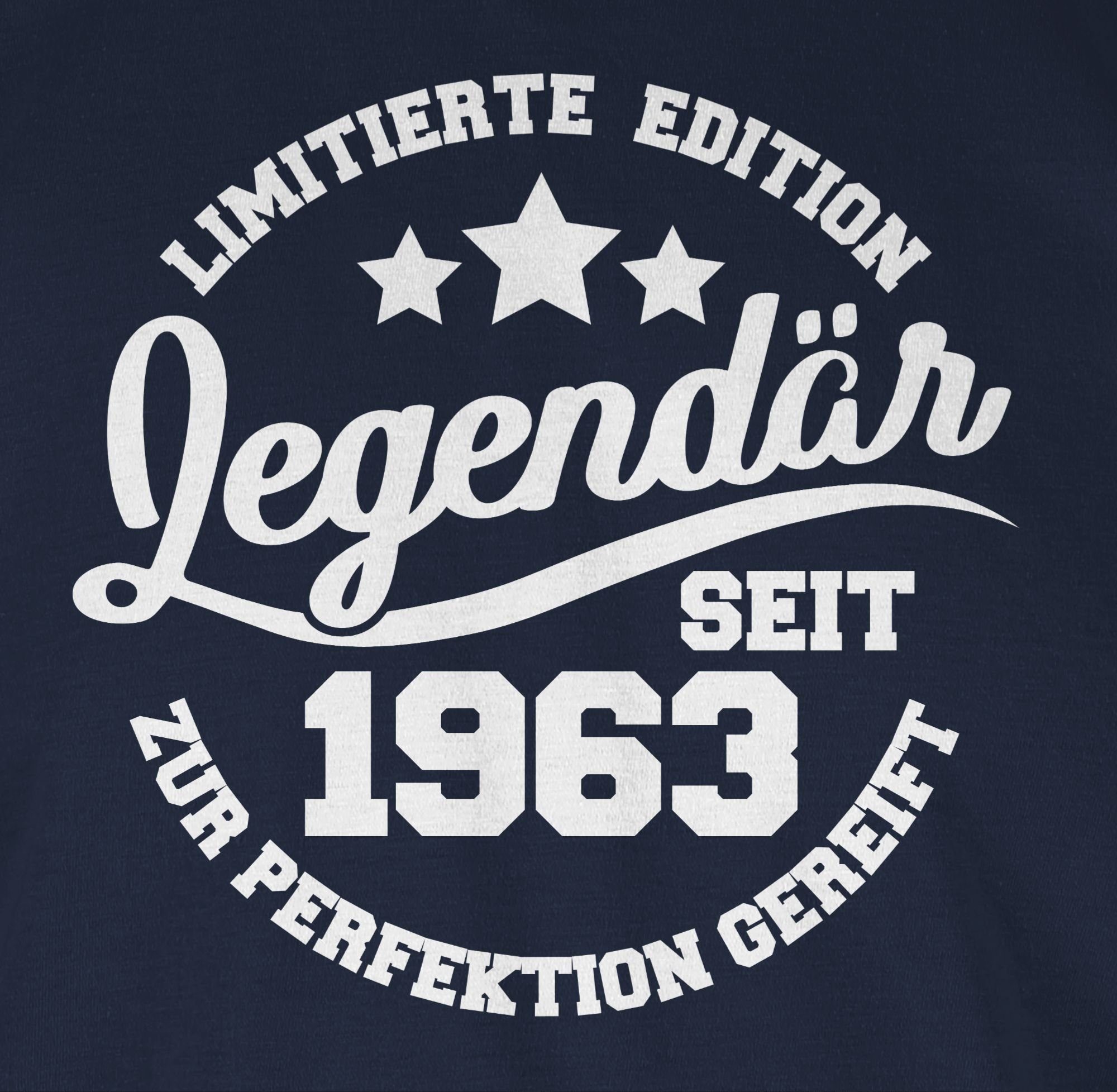 T-Shirt 60. 1 Shirtracer weiß - Navy 1963 seit Geburtstag Blau Legendär