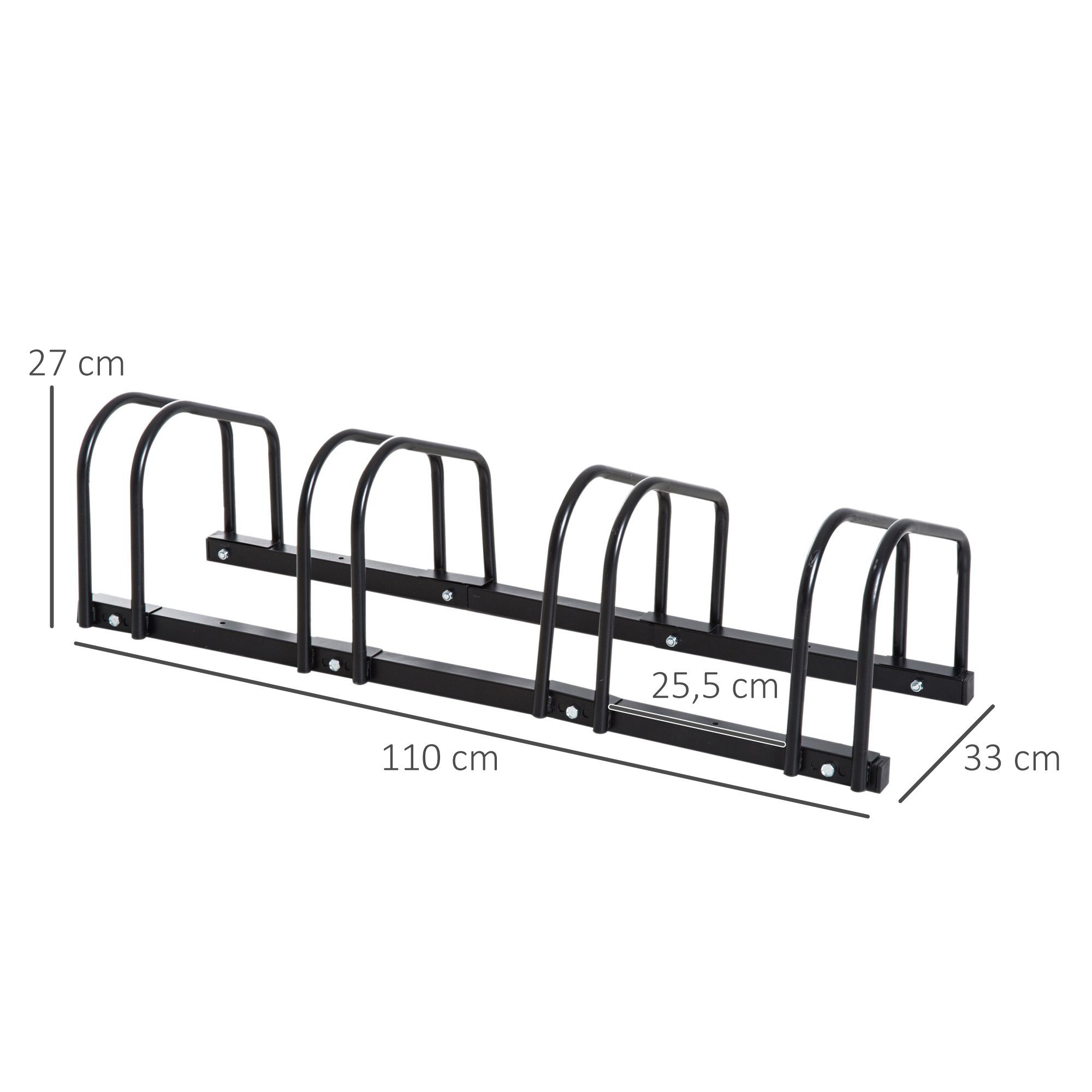 HOMCOM Fahrradständer Aufstellständer Fahrrad Ständer, Schwarz (1-St)
