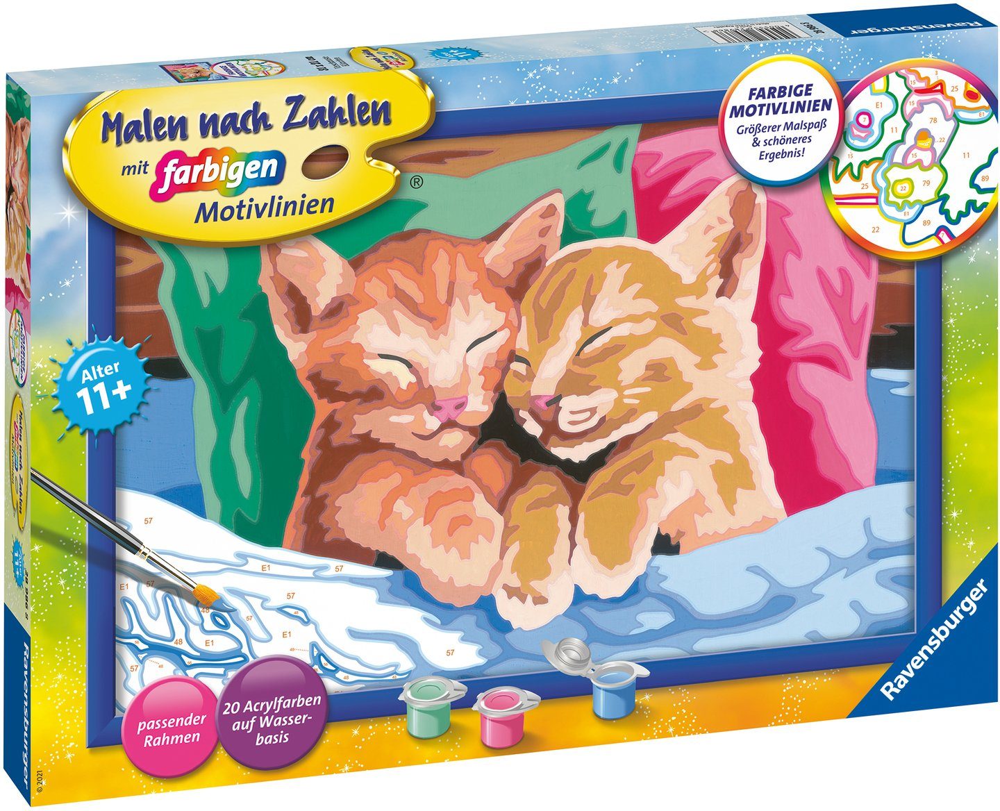 Ravensburger Malen nach Zahlen Verschmuste Kätzchen, Made in Europe