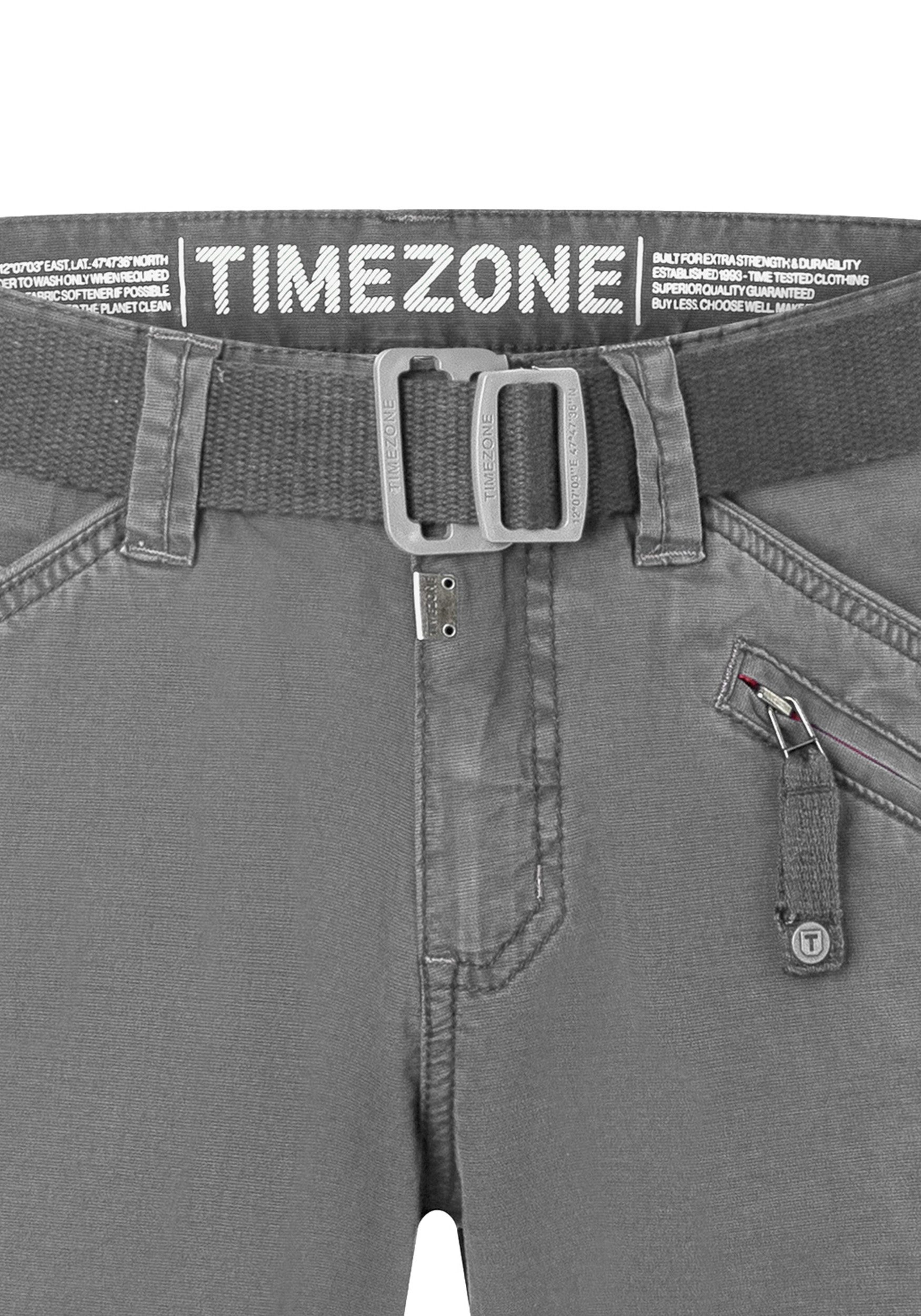 TIMEZONE Cargoshorts Kurzes Design Cargo Regular Mid Waist Pants für Herren Baumwolle Regular Fit unifarben elastisch Reißverschluss