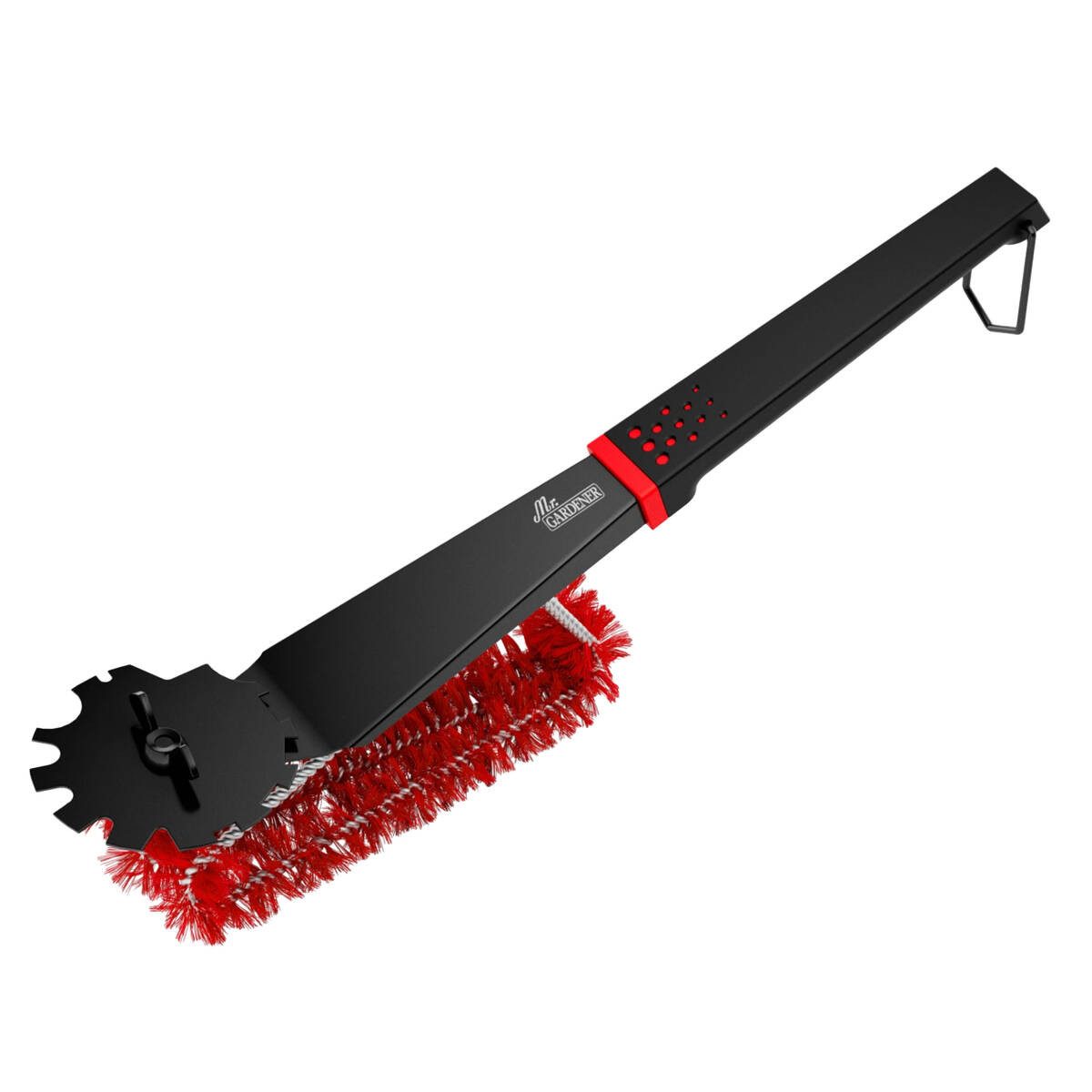 Mr. Gardener Grillbürste 3-in-1 Grill-Reinigungsbürste, (Solo), für Porzellan-, Chrom- und Gusseisenroste