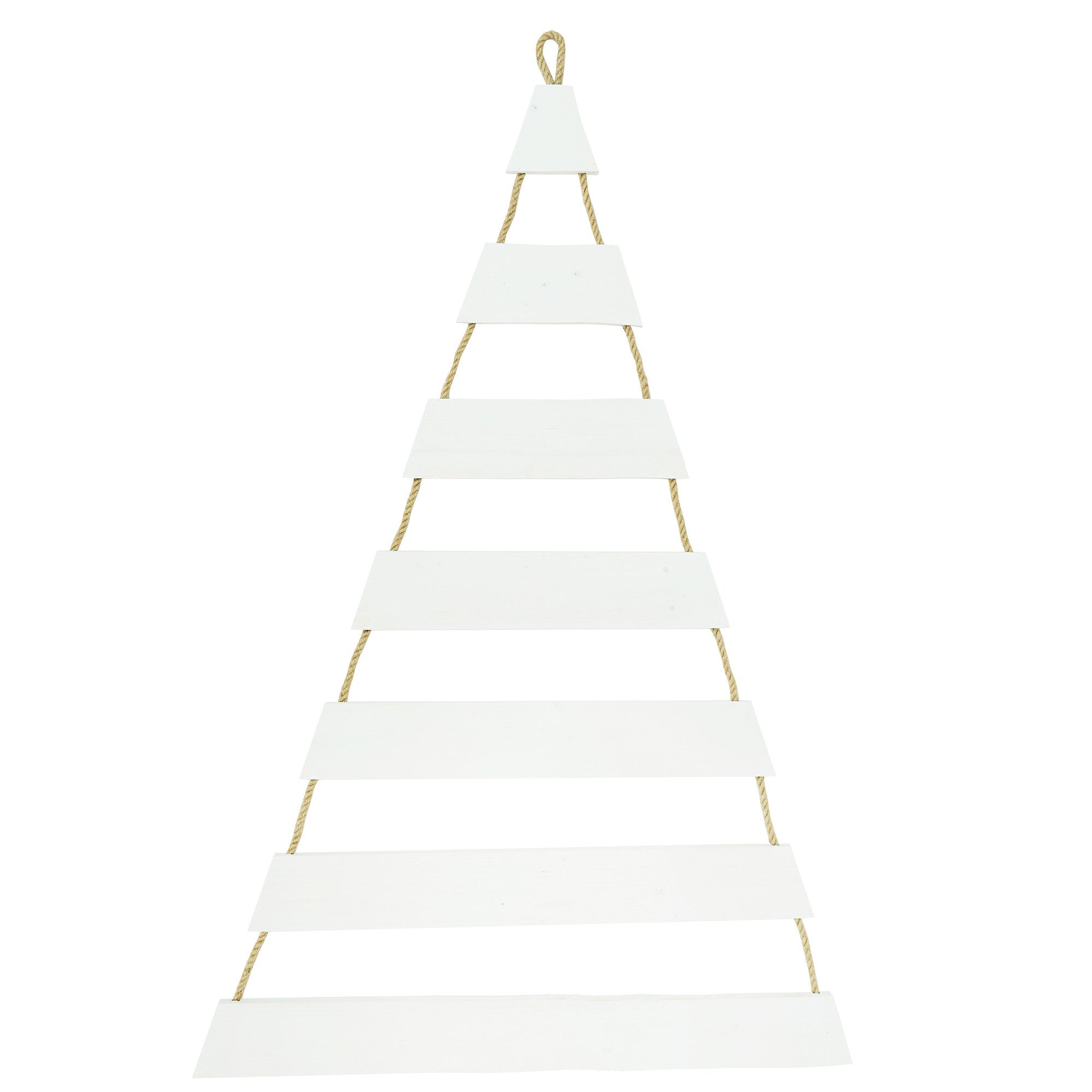 Kistenkolli Altes Land Allzweckkiste Weihnachtsbaum Adventskalender mit 24 Plätzen in weiß Deko-Holzleiter (Spar-Set, 1er Set)