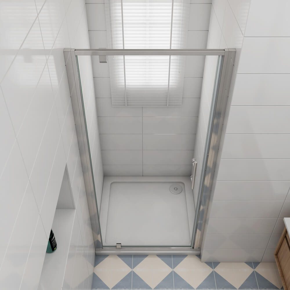 Duschparadies Dusch-Schwingtür 185cm Einzel Schwenktür Drehtür Nischentür Duschabtrennung Duschtür, 70x185 cm, Sicherheitsglas, beidseitig montierbar,mit festte – Bild 5 von 5