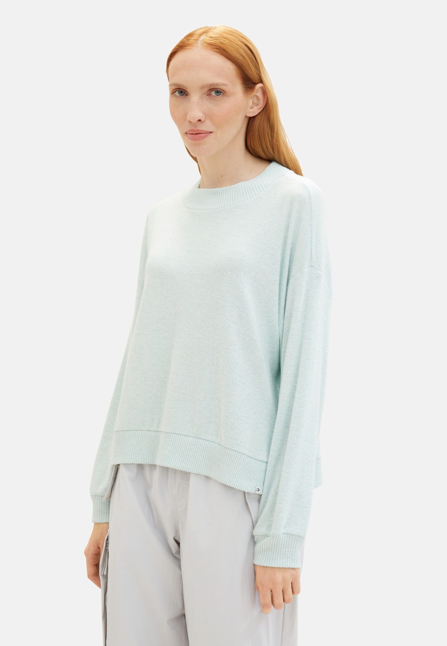 TOM TAILOR Sweatshirt Sweatshirt Pullover ohne Kapuze (1-tlg)