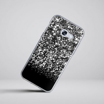 DeinDesign Handyhülle Snow Fall Glitter Look, Silikon Hülle, Bumper Case, Handy Schutzhülle, Smartphone Cover Glitzer Look Schneeflocken Muster