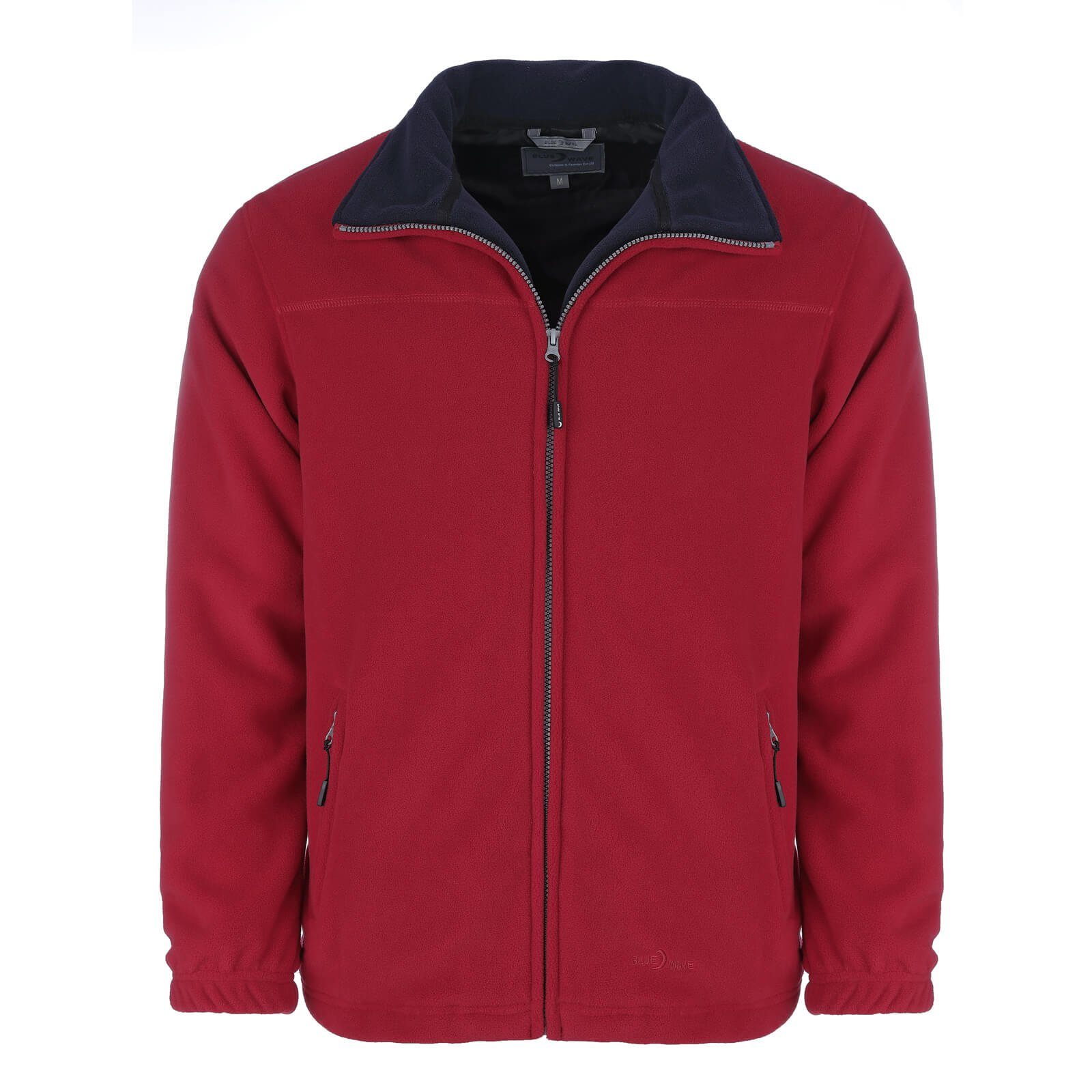 Blue Wave Fleecejacke (1-St) Herren Jacke Knut mit Futter - Strickjacke mit Stehkragen rot