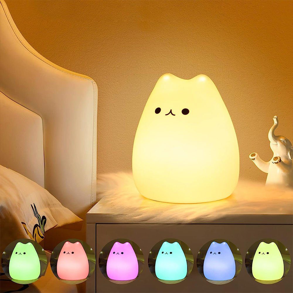 MOUTEN Kinderwecker Katzennachtlicht für Kinder, dimmbares LED-Katzenlicht