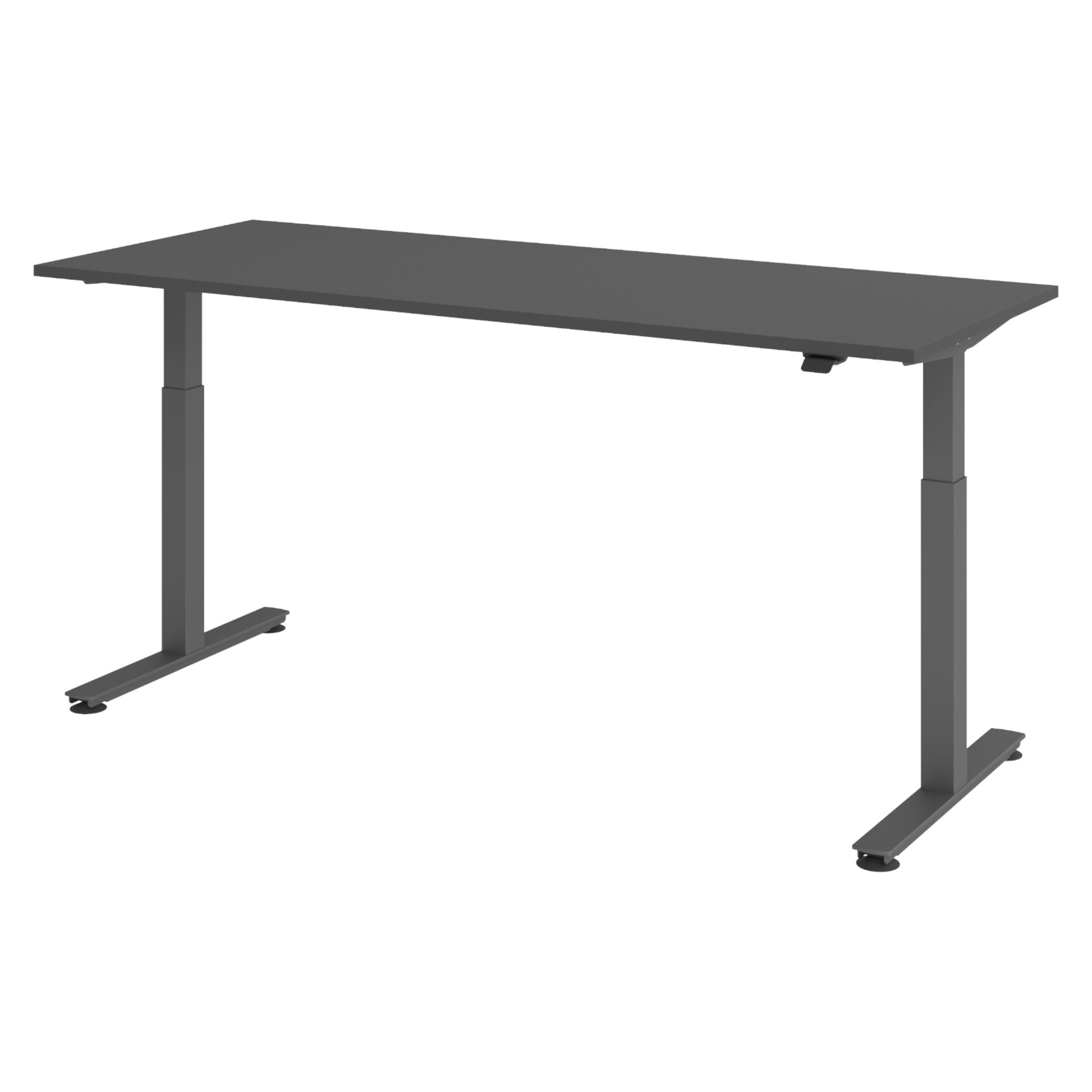 bümö Schreibtisch XMST-Serie, Rechteck: 200 x 80 cm - Dekor: Graphit