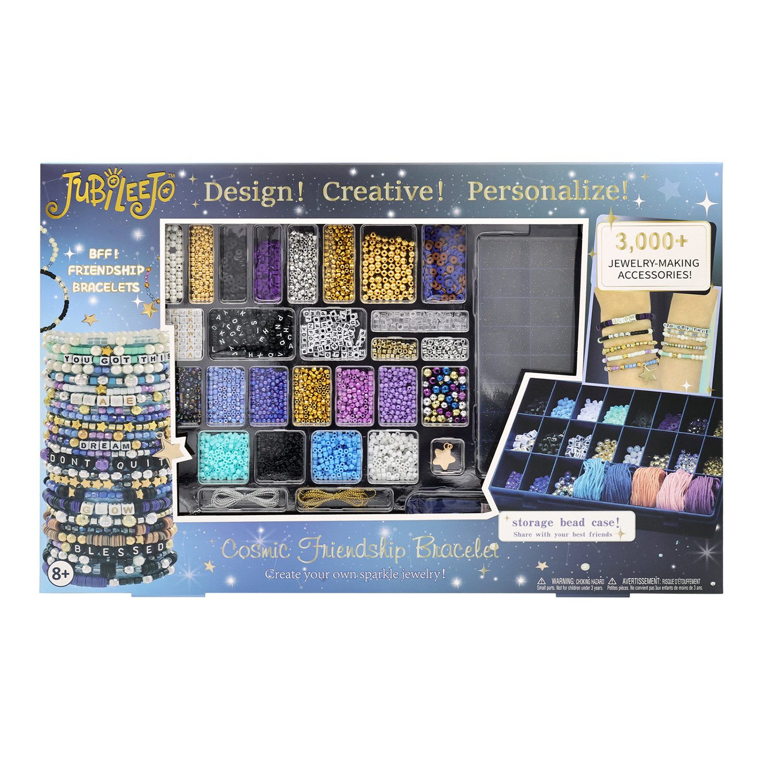 Björn&Schiller Bastel-Armband 3000+ Perlen Armbänder Bastelset, Multicolor Perlen Elastische Schnüre, Ideal für Anfänger und Fortgeschrittene, Sicher und Zertifiziert