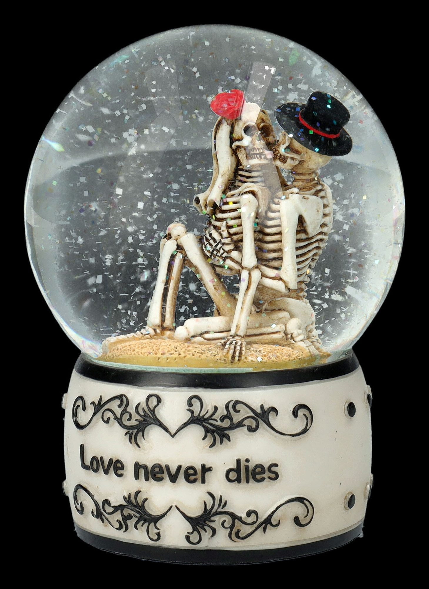 Figuren Shop GmbH Schneekugel Schneekugel Skelett Liebespaar - Love Never Dies - Gothic Dekoration E