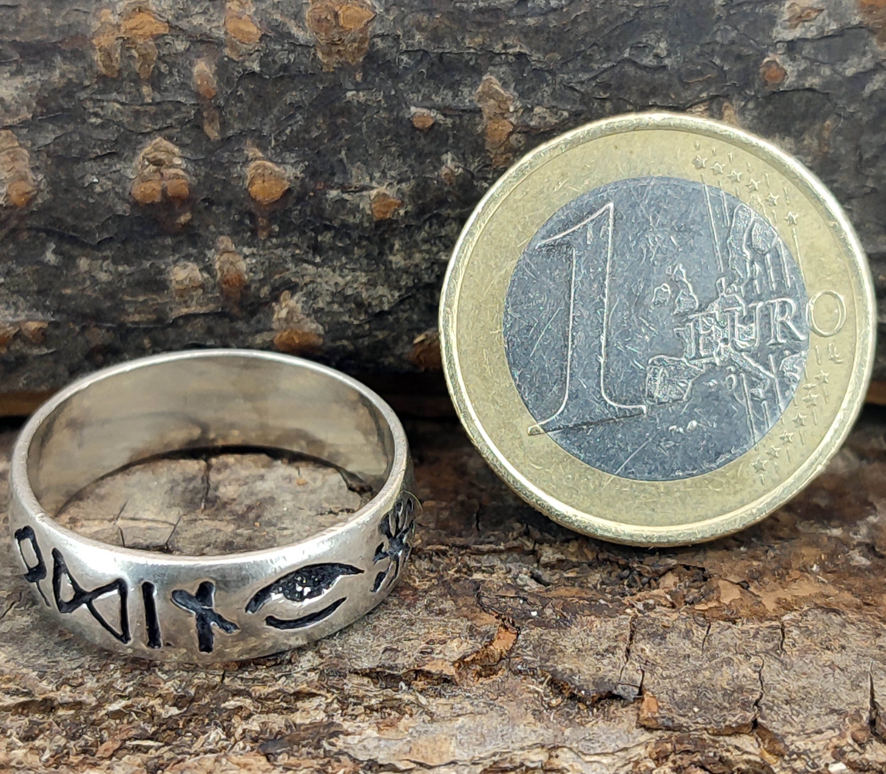 Ring Gr. Odin, Silberring Sonne Kiss Auge Leather 52-76 Gott of Fingerring Runen