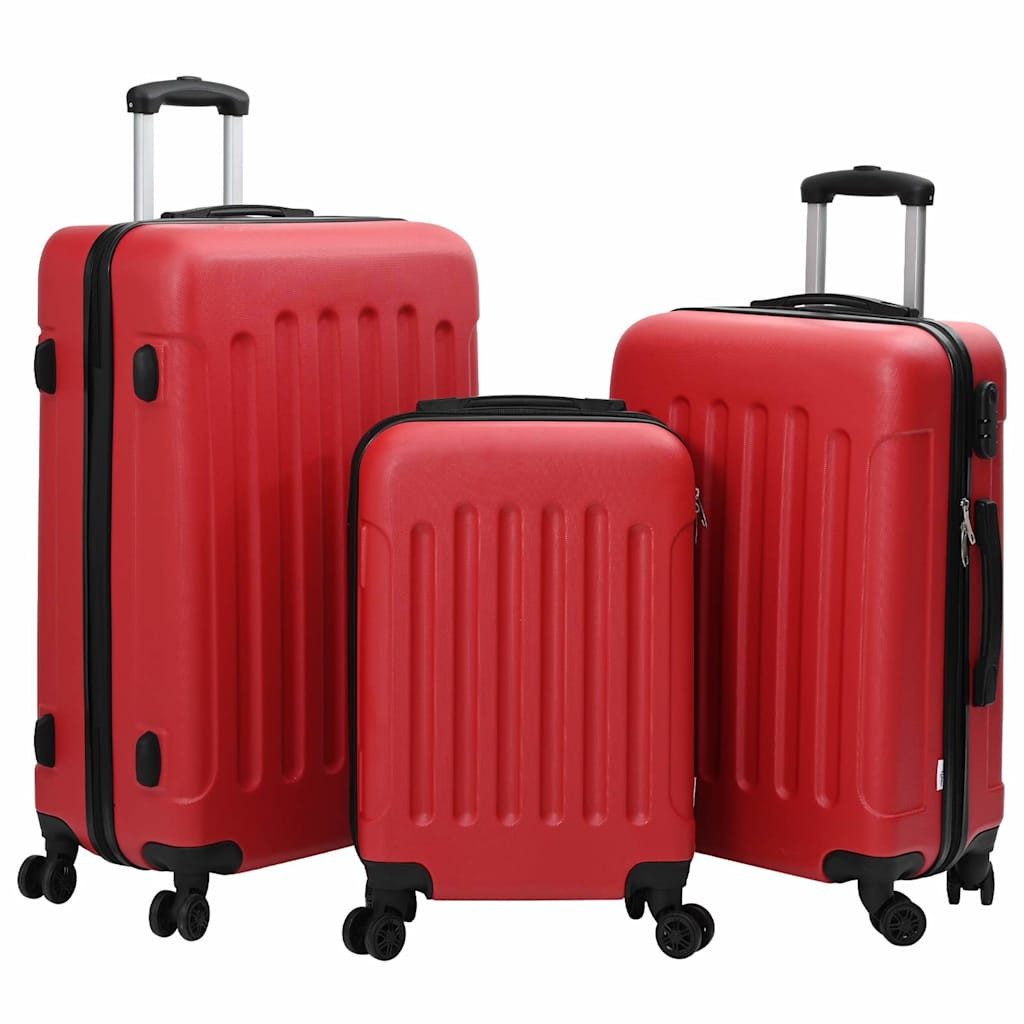 vidaXL Trolley Koffer mit Schloss 3 pcs Rot 50 x 31 x 78 cm ABS Kunststoff