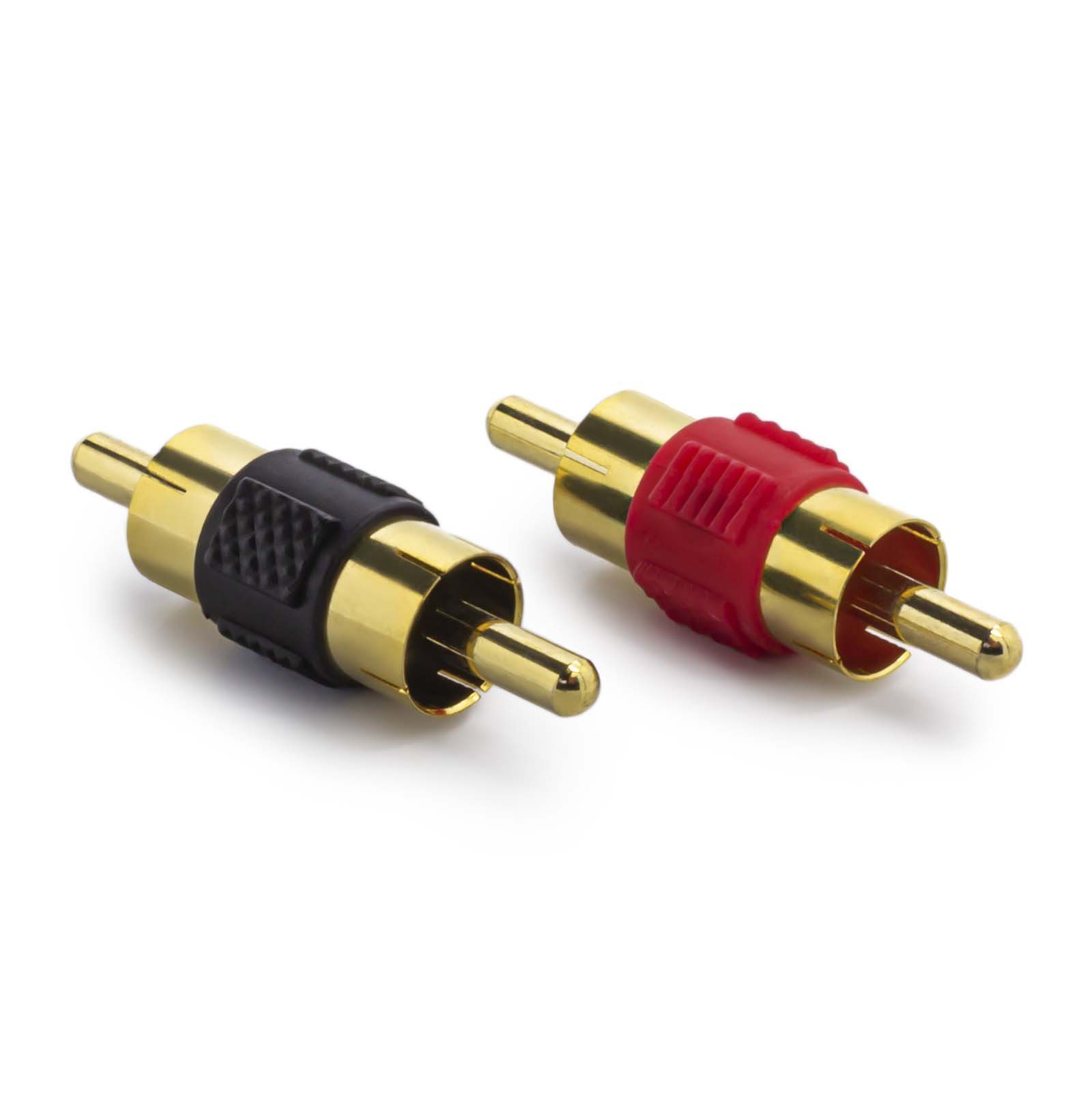 2x Audio Adapter Cinch Verbinder vergoldet 2 RCA Stecker Audio Video Video-Adapter