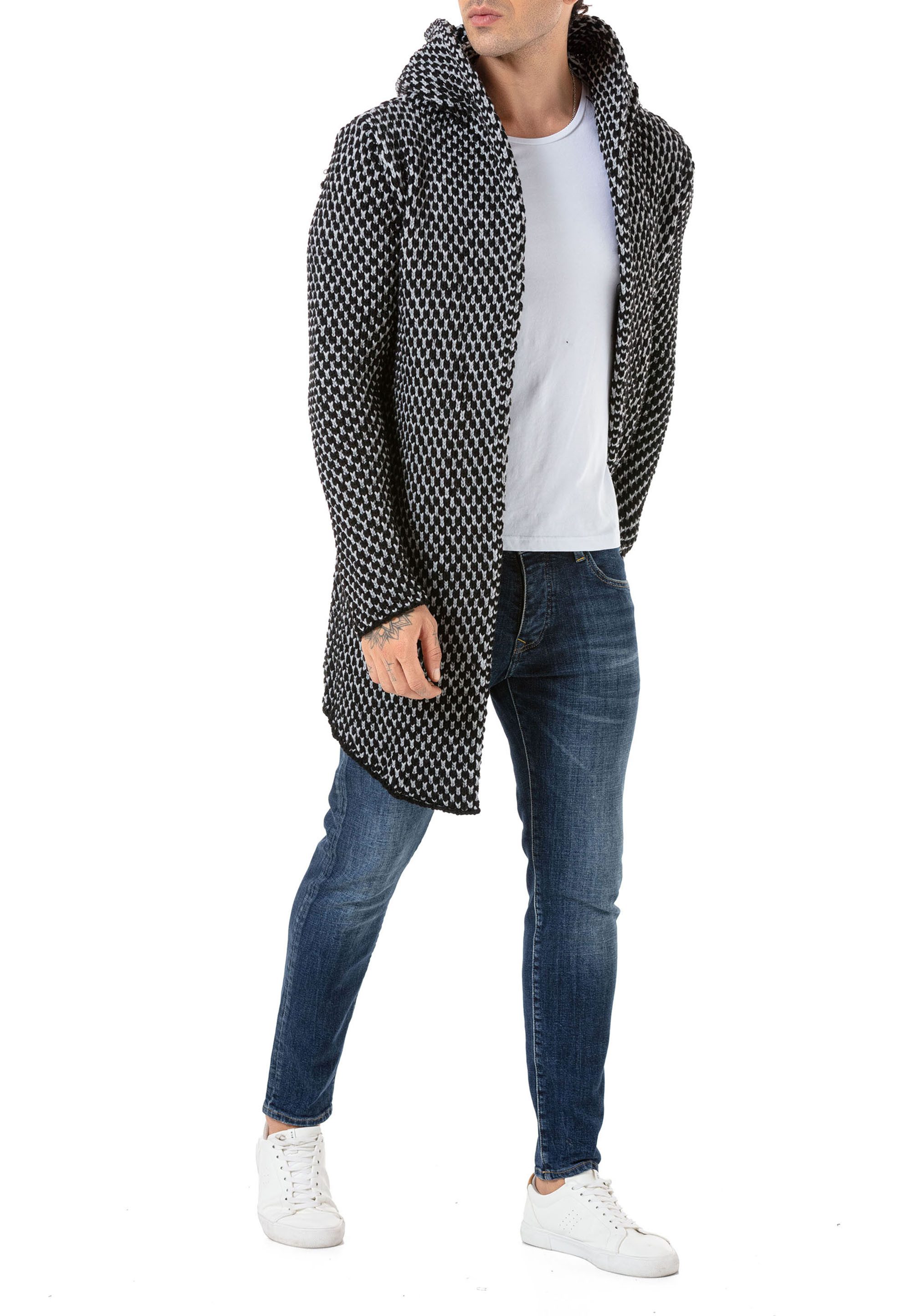 RedBridge Cardigan mit Kapuze und kontrastierendem Muster