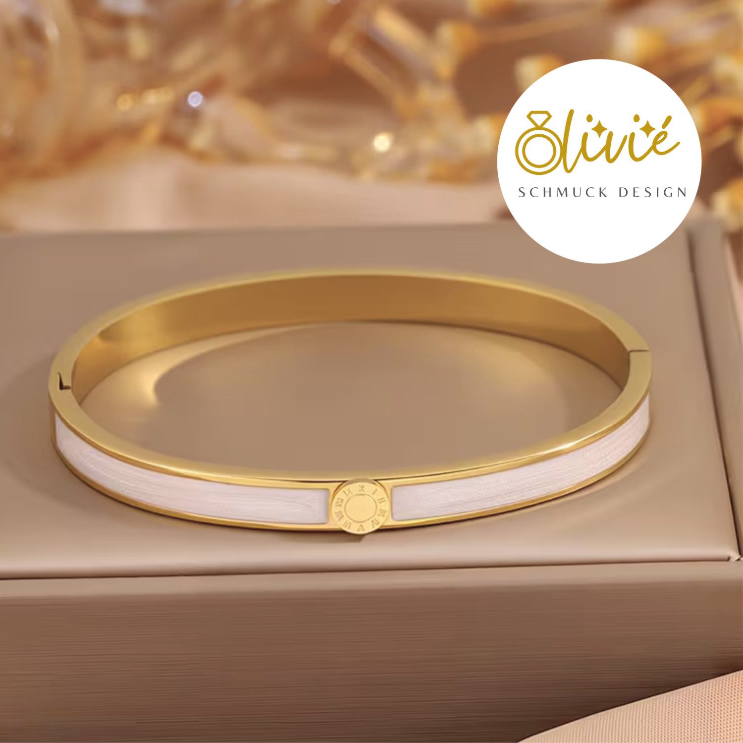 XCOAST Armreif Luxus Damen Edelstahl-Armband Fliederfarben – 18K vergoldeter Armreif (Armreif Damen rosé gold Edelstahl, mit Schmucktasche), rosé Armband Damen elegant, 18K vergoldet edel