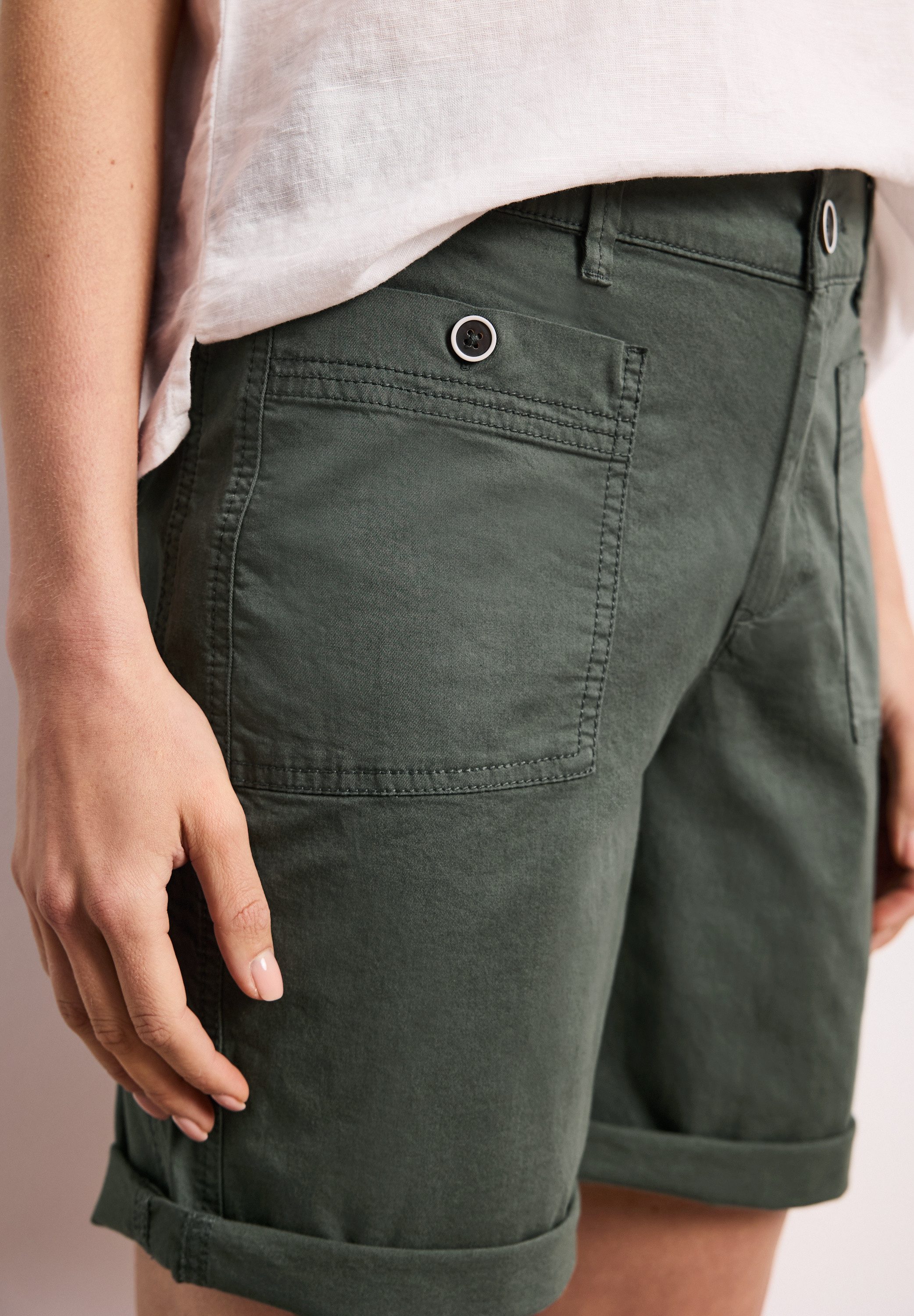 STREET ONE Bermudas Style Yulius Sommershorts mit Turn-Up